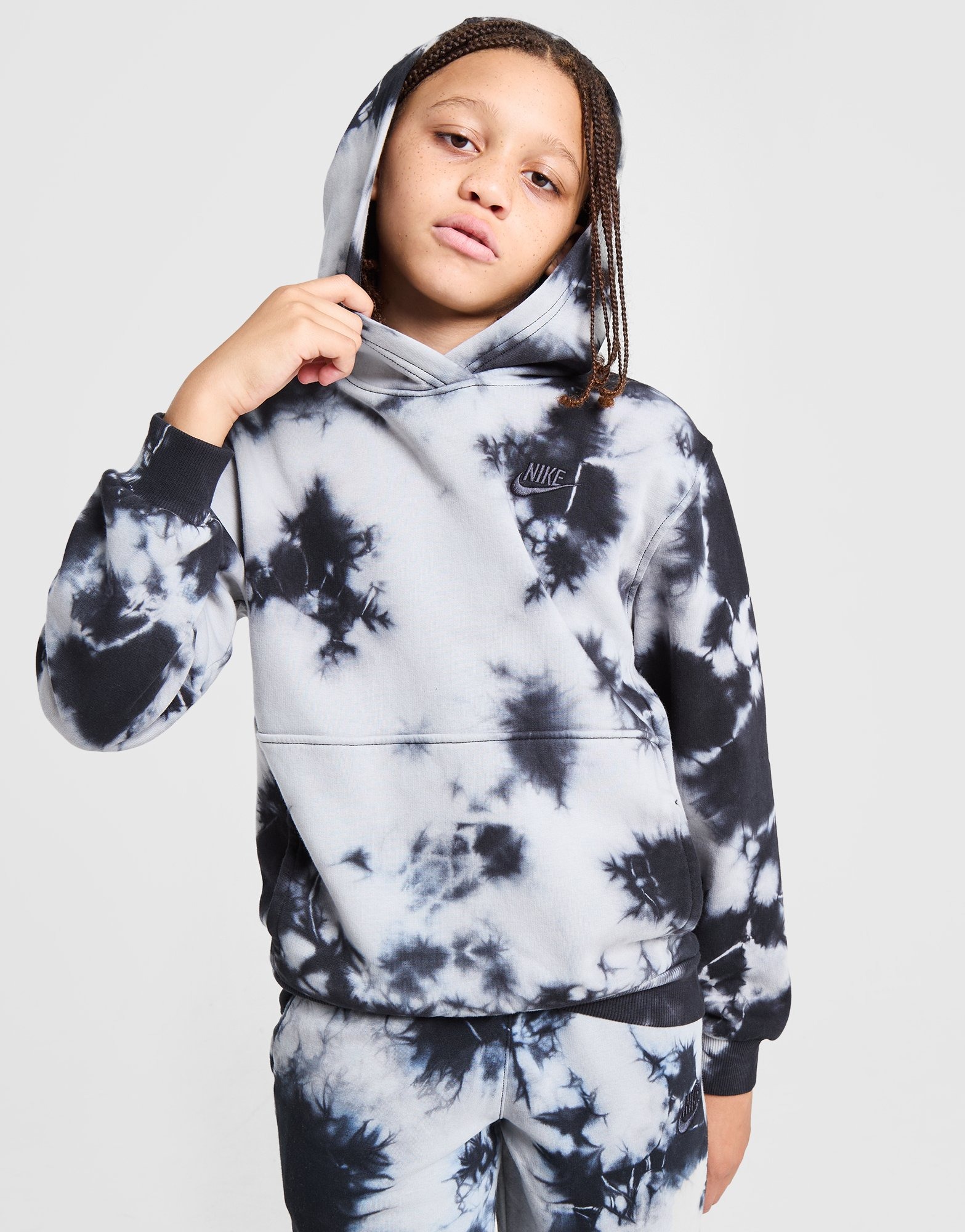 repeat tape fleece overhead hoodie
