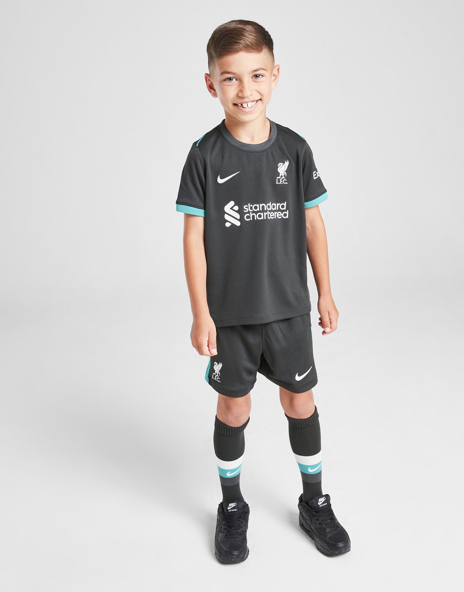 Grey Nike Liverpool FC 2024 25 Away Kit Children JD Sports UK