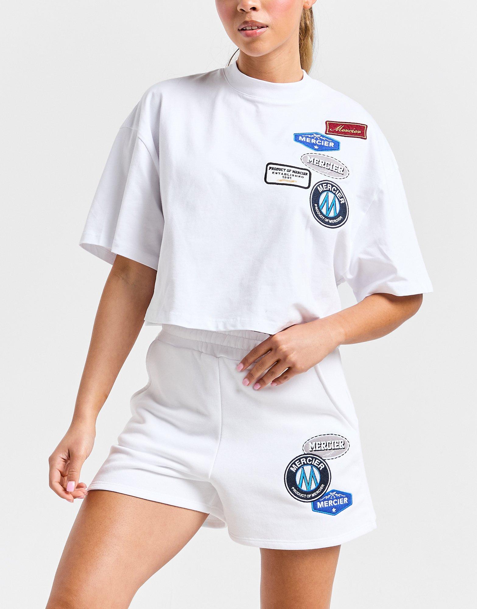 White MERCIER Badge Shorts | JD Sports UK