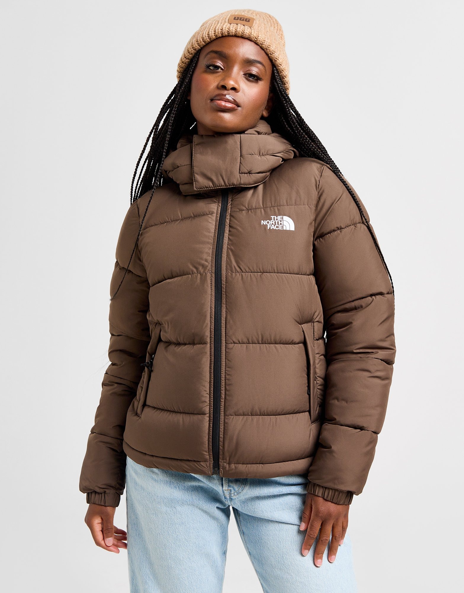 Brown north face jacket womens on sale