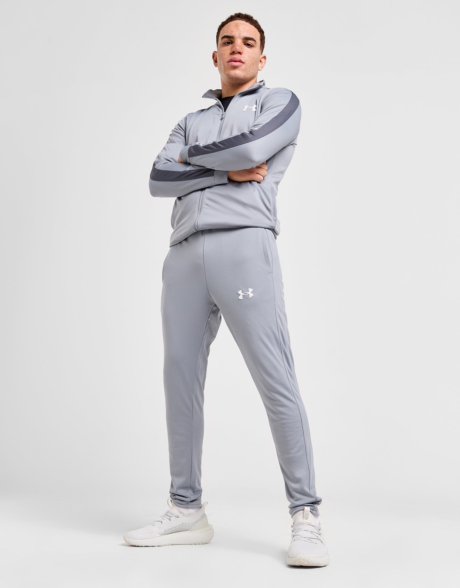 Grey Under Armour UA Poly Track Pants | JD Sports UK