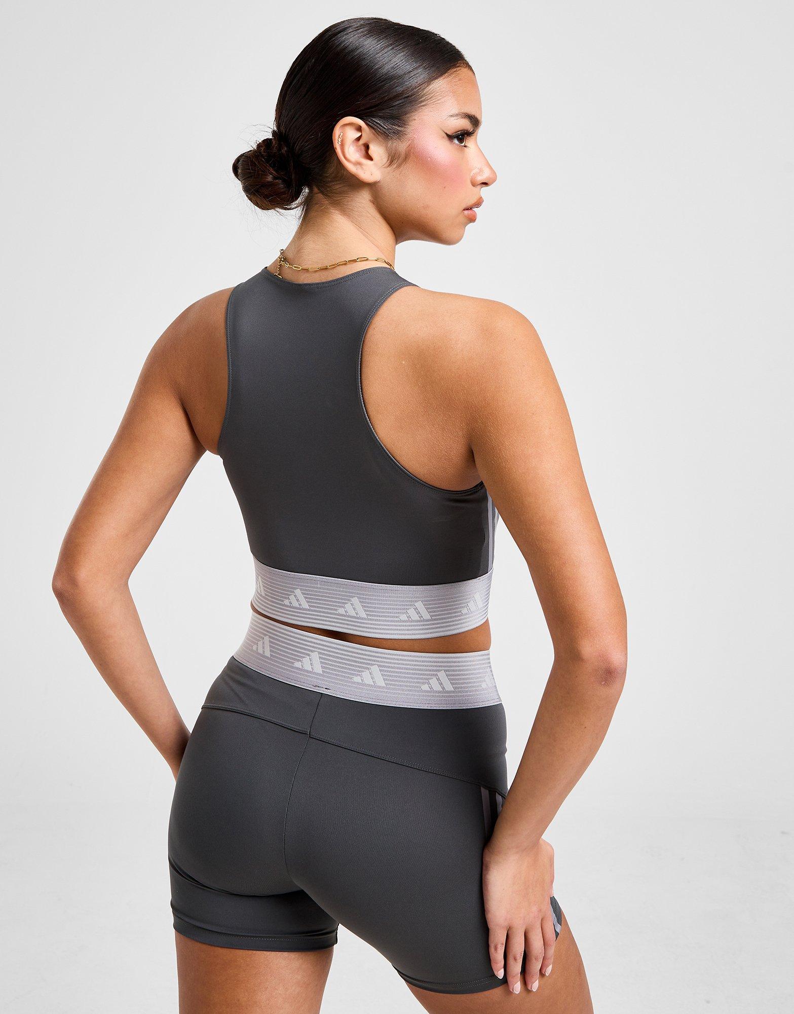 Grey adidas Hyperglam Racer Tank Top - JD Sports Global