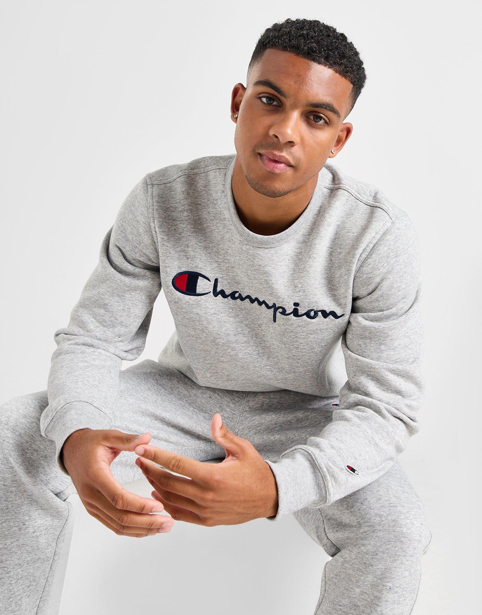 Men's champion grey sweatshirt best sale