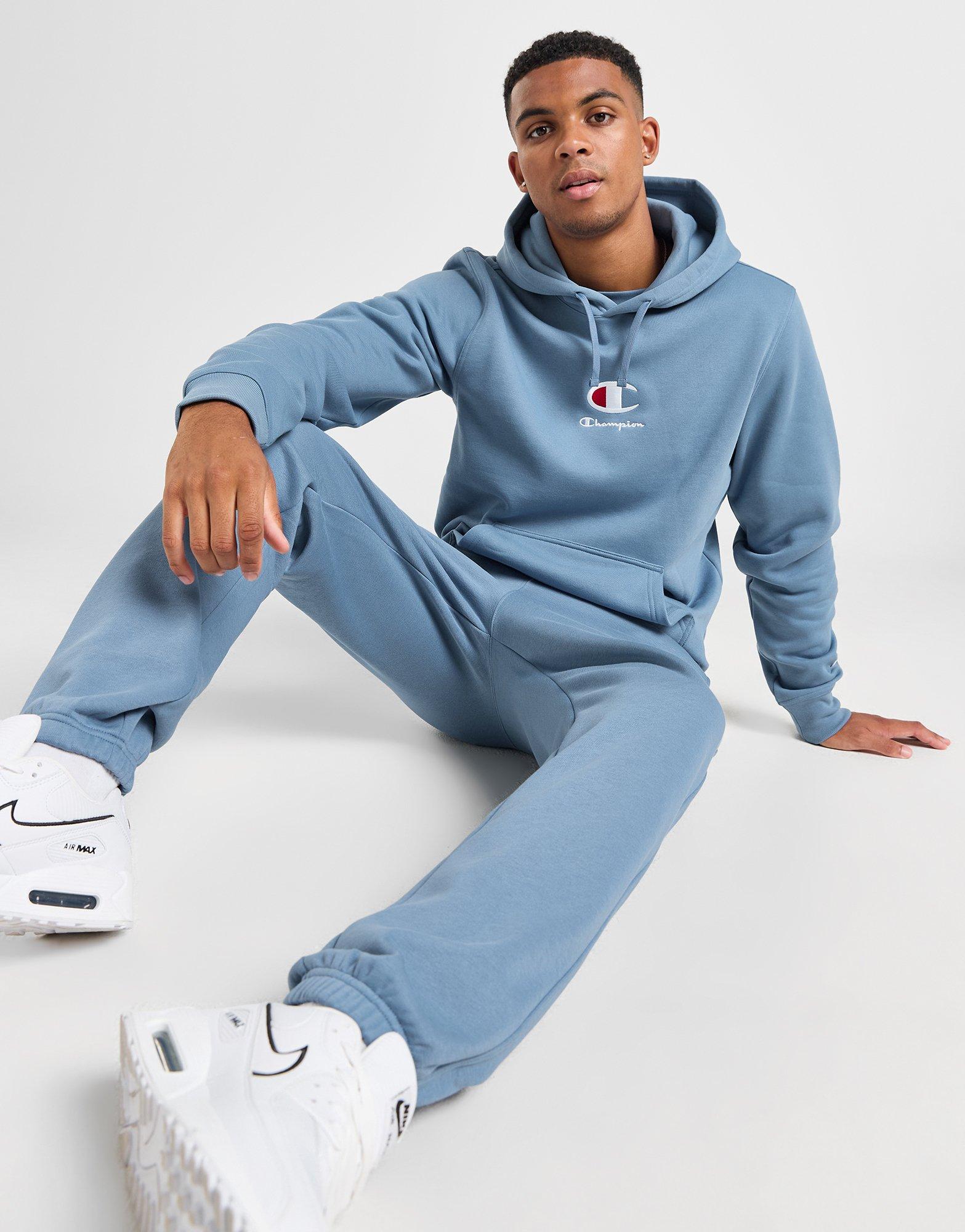 Champion Central Logo Overhead Hoodie Blau JD Sports Deutschland