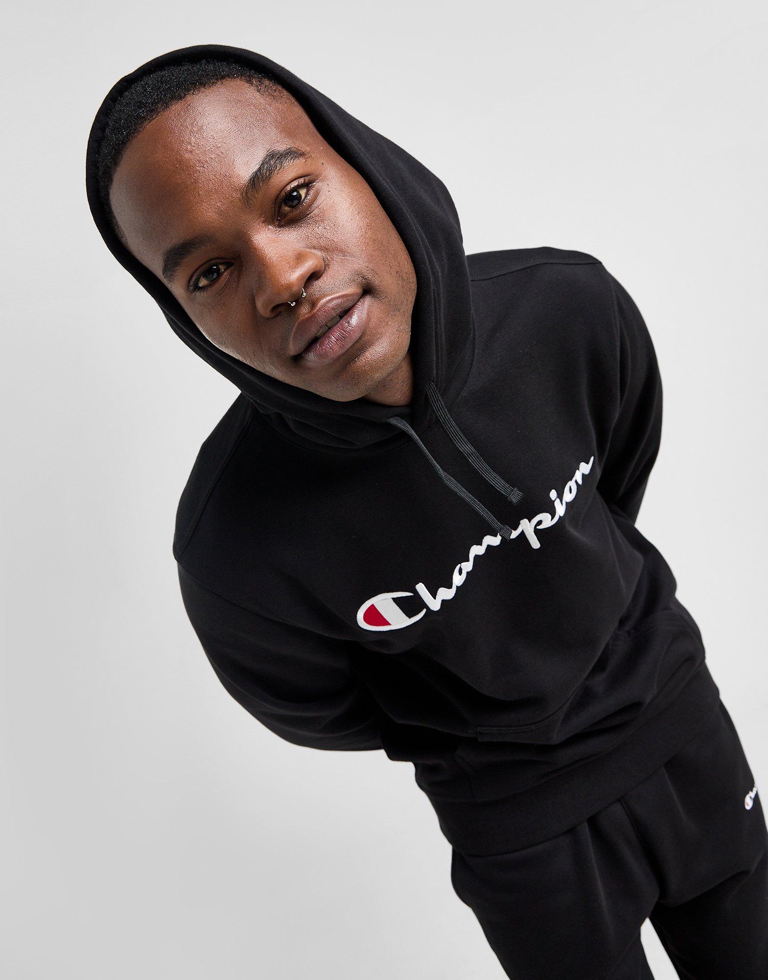 Black Champion Large Logo Overhead Hoodie JD Sports UK