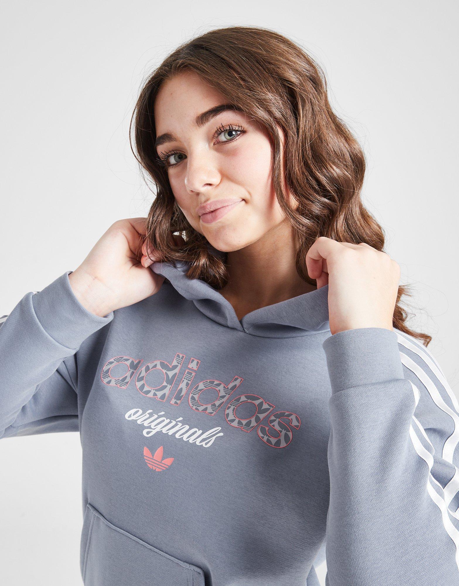 adidas Originals Girls' Varsity All Over Print Fill Hoodie Junior