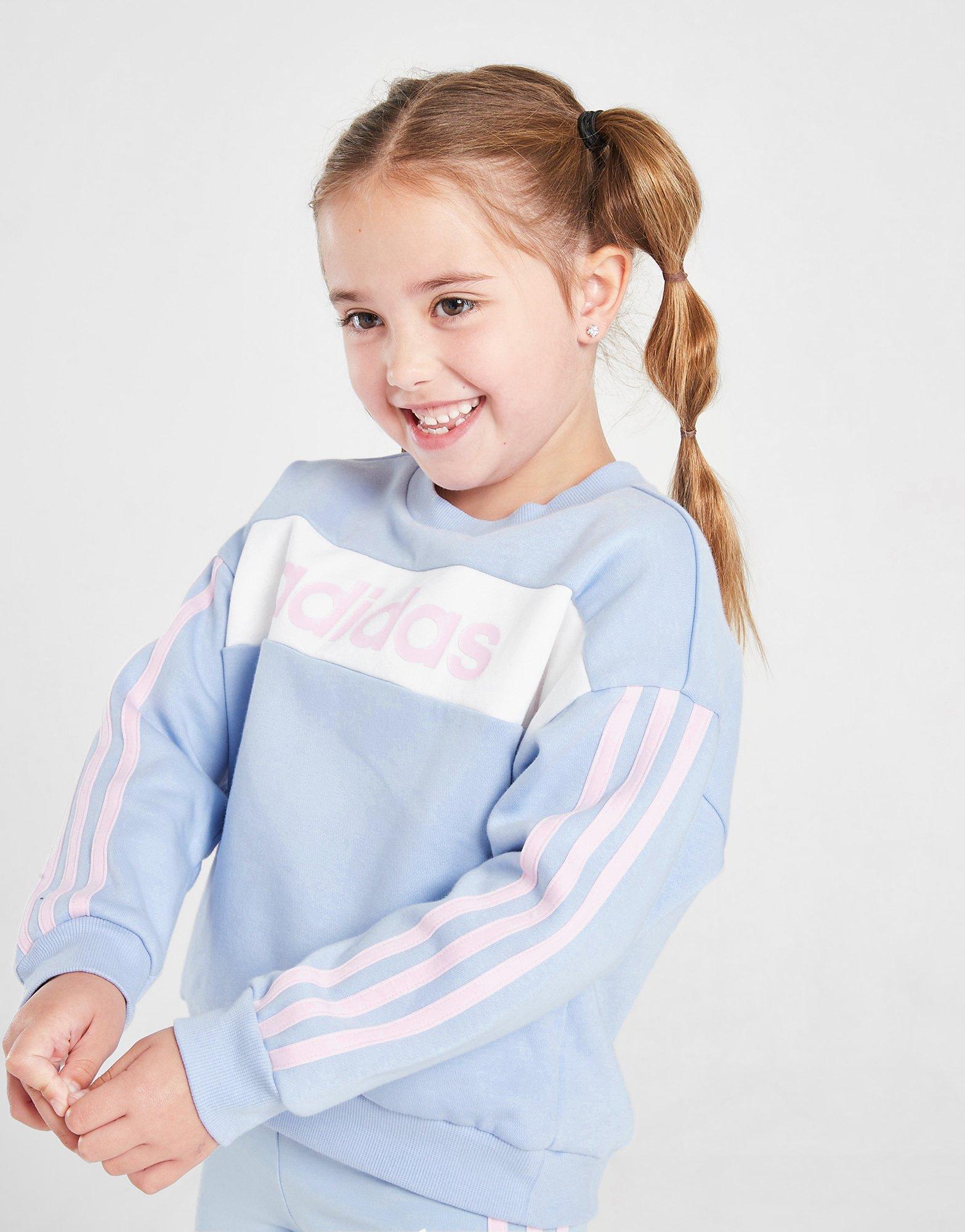 adidas Originals Girls' Linear Colour Block Crew Set Children