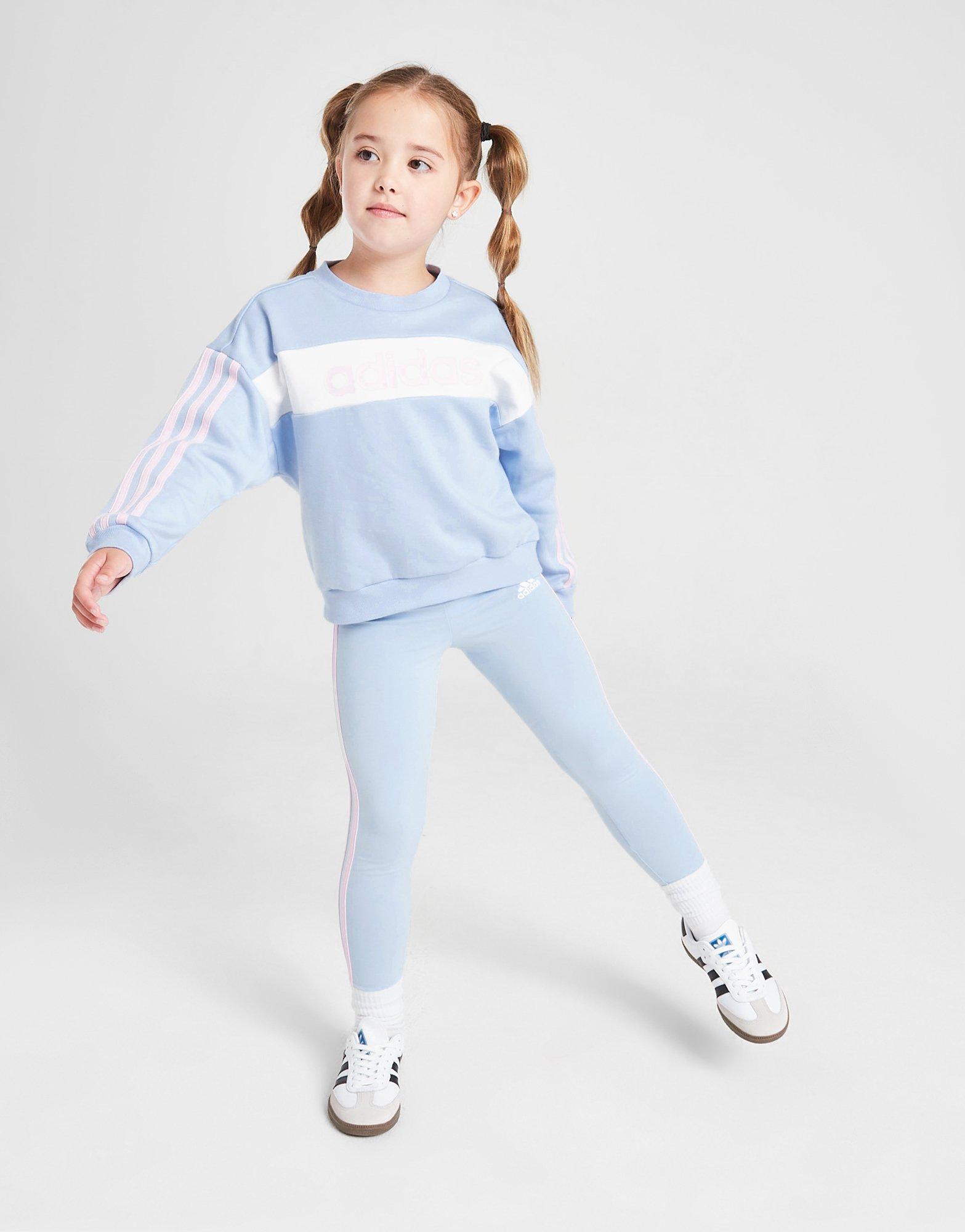 adidas Originals Girls' Linear Colour Block Crew Set Children