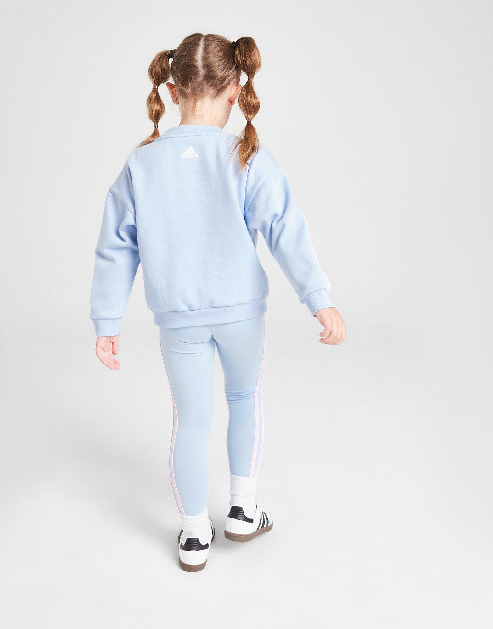adidas Originals Girls' Linear Colour Block Crew Set Children