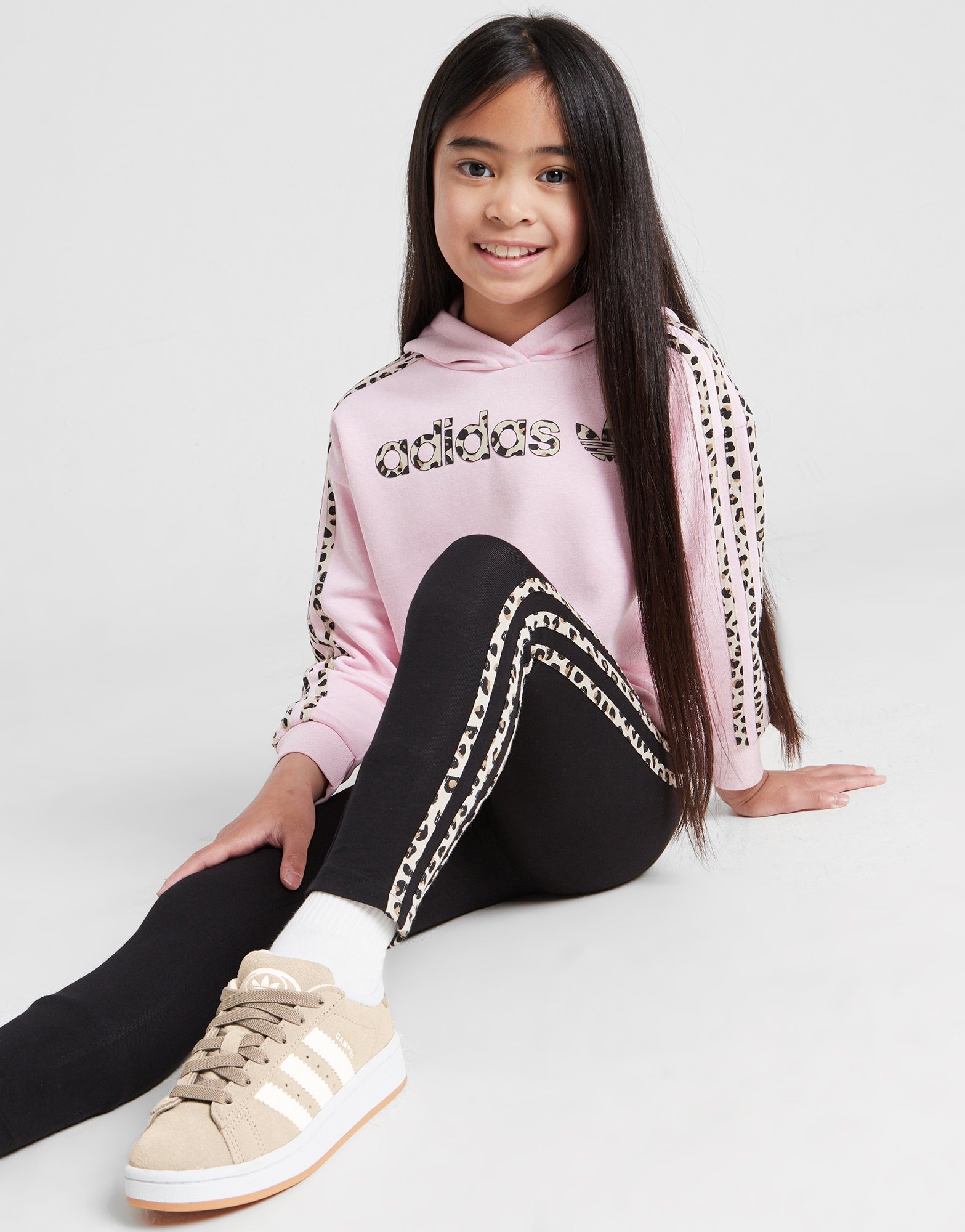 Pink adidas Originals Girls Leopard Print Hooded Tracksuit Children JD Sports Malaysia