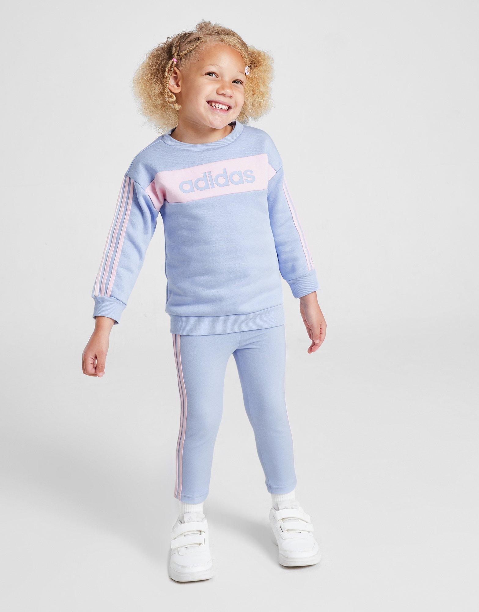 adidas Girls' Linear Colour Block Crew Trainingsoberteil Babys