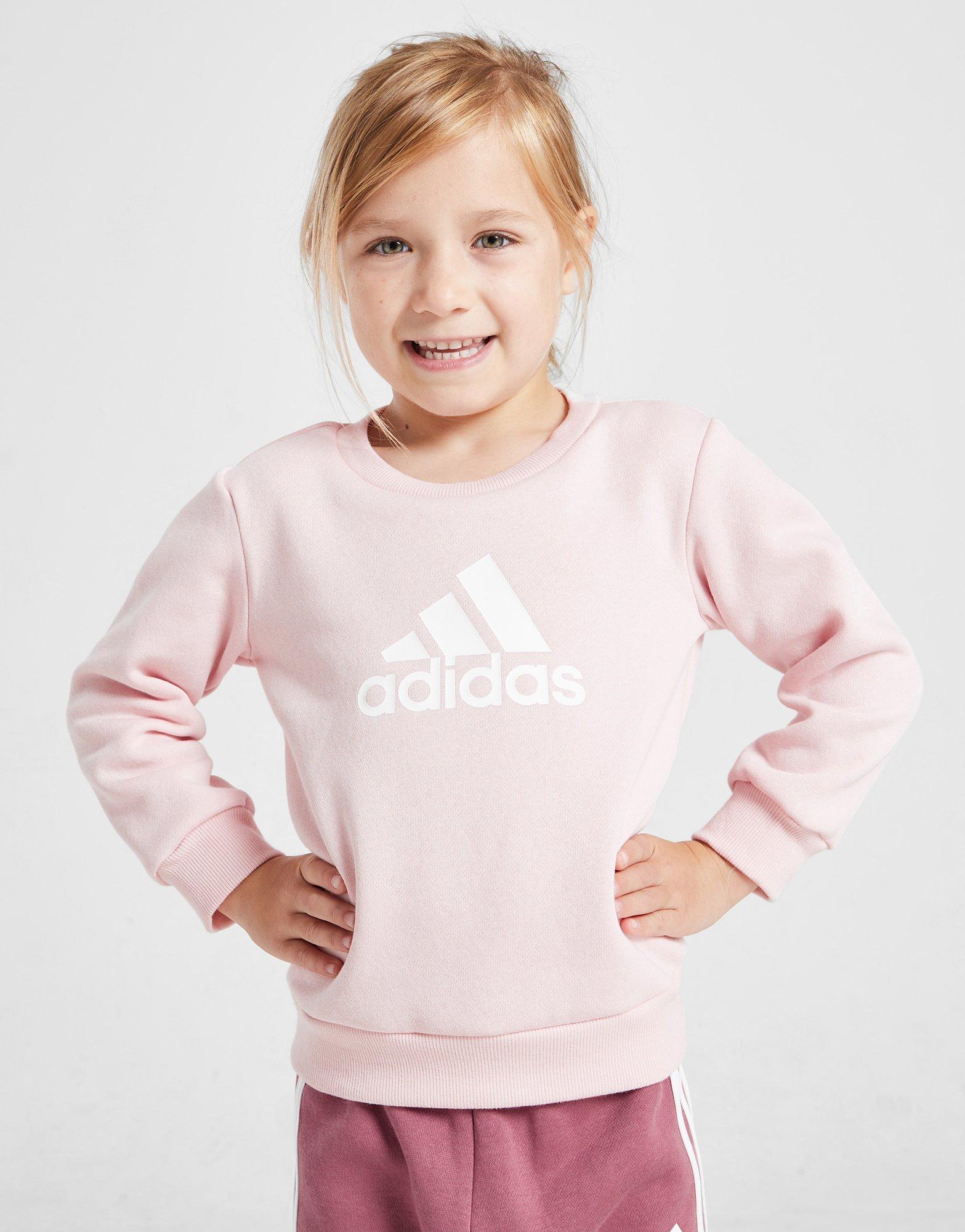 adidas Girls' Badge of Sport Crew Tracksuit Infant