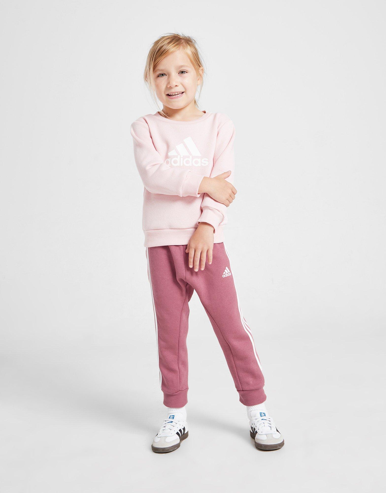 adidas Girls' Badge of Sport Crew Tracksuit Infant