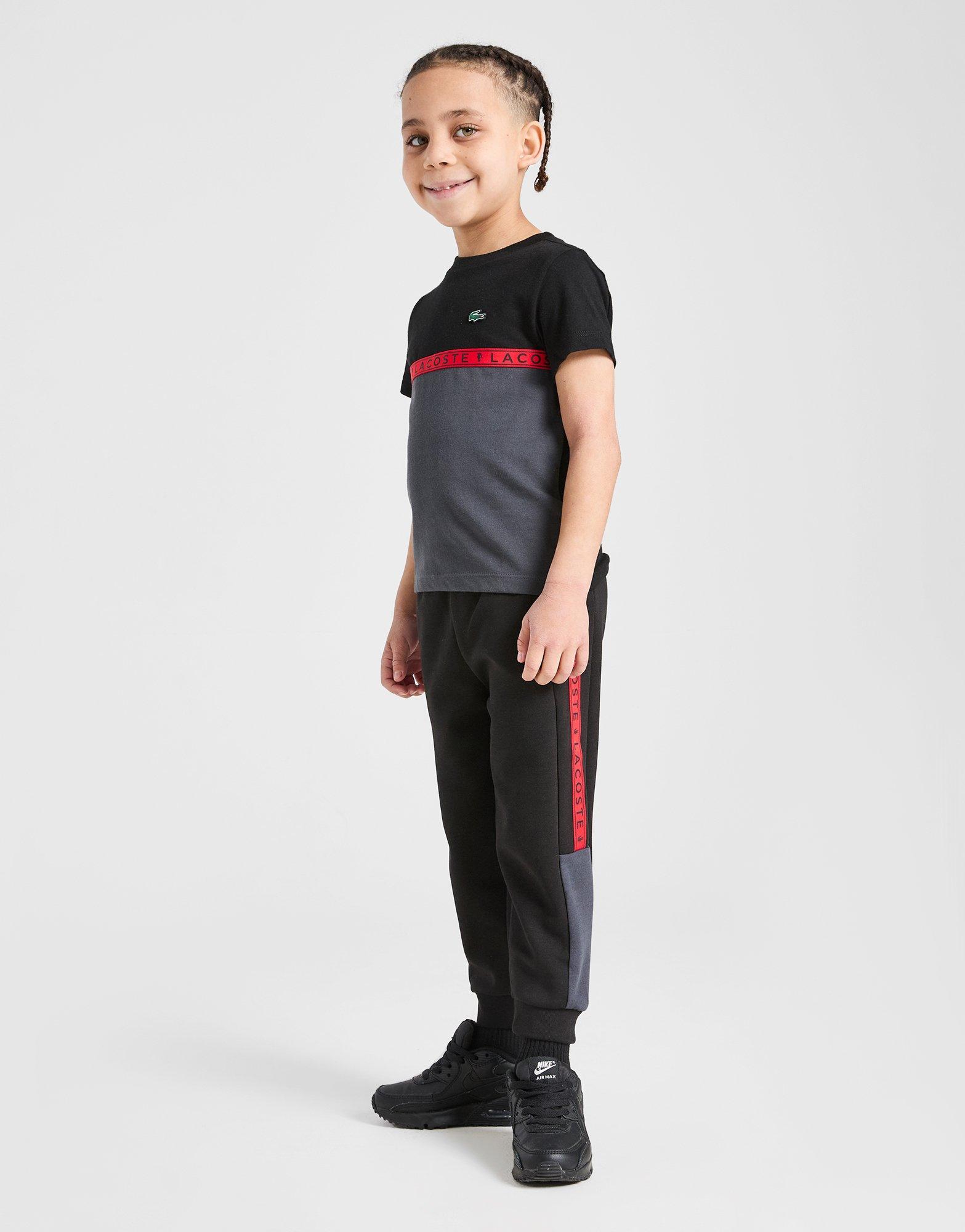 Lacoste Colour Block Tape Fleece Joggers Bambino