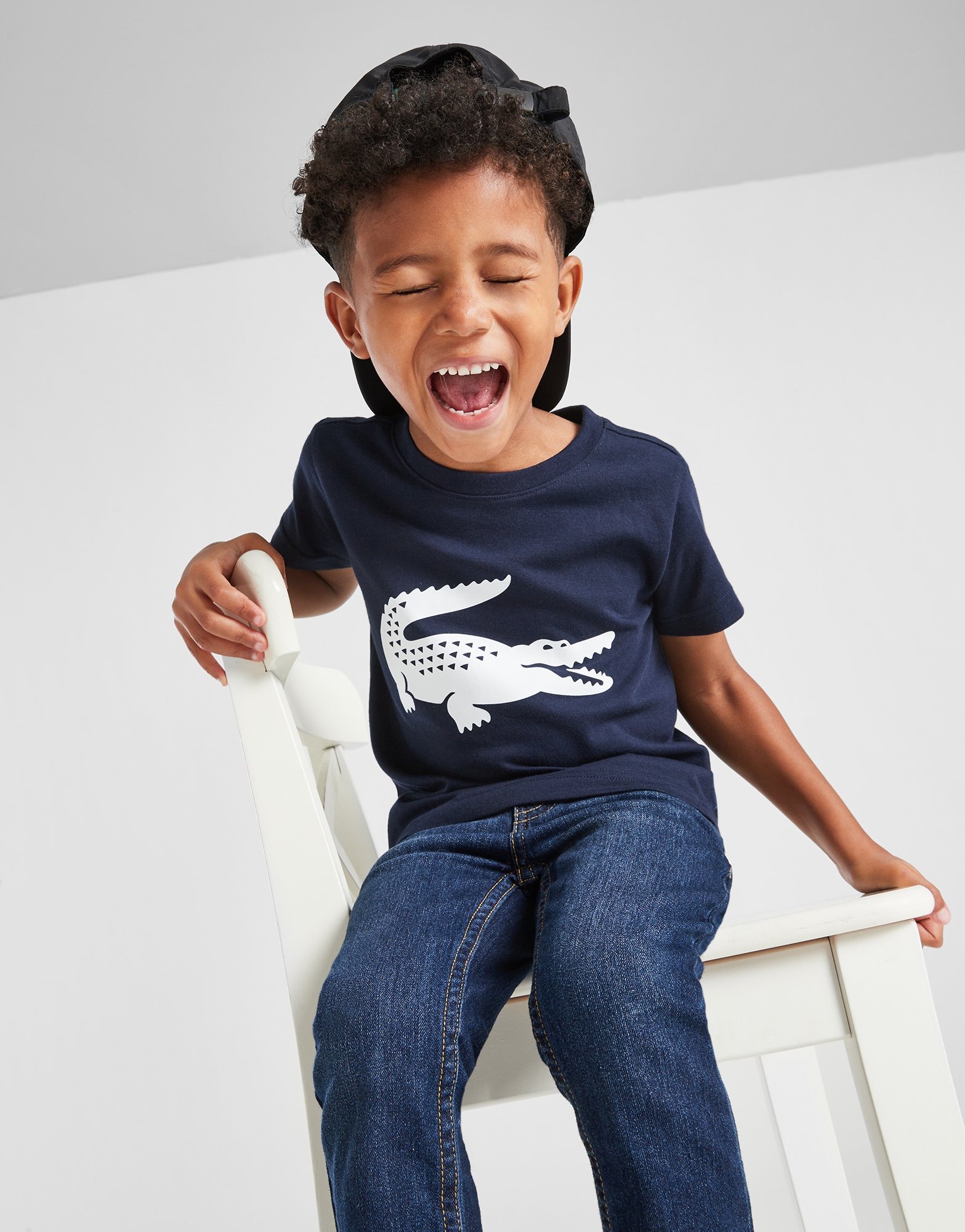 Lacoste Unisex-Child Sport Croc Graphic T-Shirt White/Black 14 Years