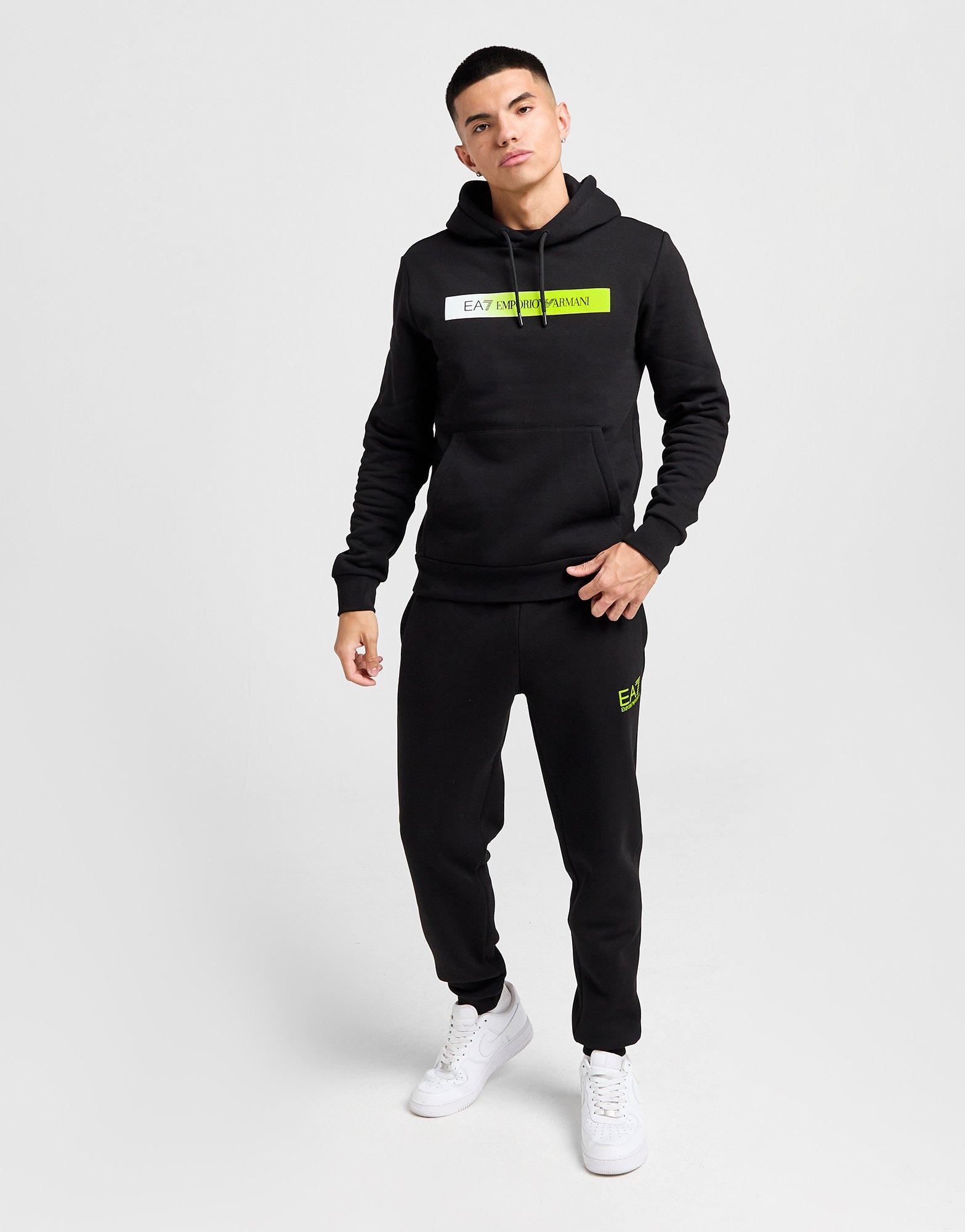 Zwart EA7 Emporio Armani Chest Tape Overhead Tracksuit JD Sports Nederland