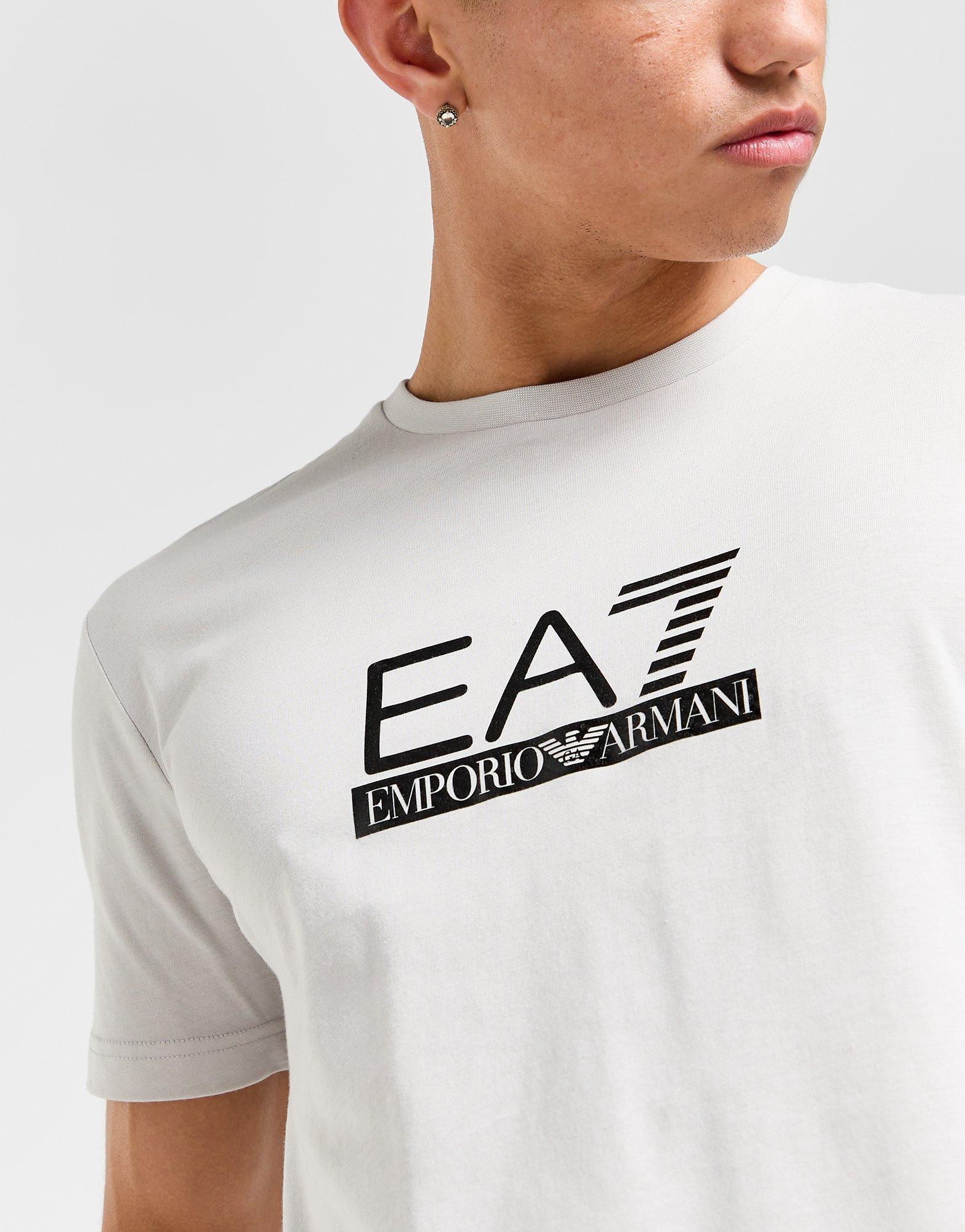 Grey Emporio Armani EA7 Carbon Logo T-Shirt | JD Sports UK