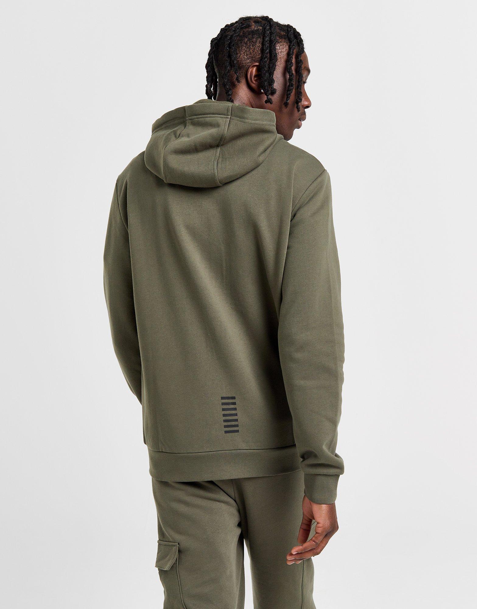 Green EA7 Emporio Armani Core Full Zip Fleece Hoodie - JD