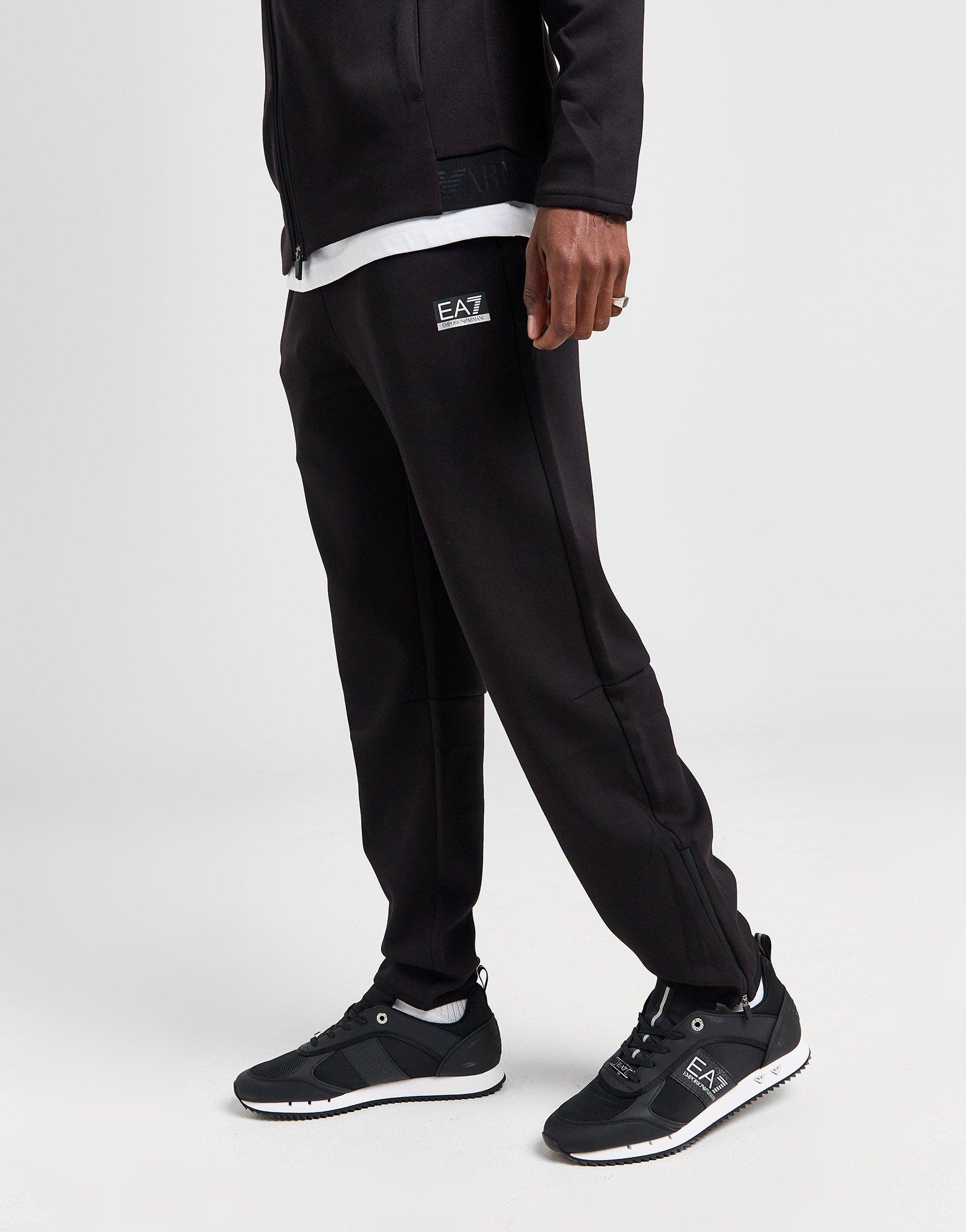 Black EA7 Emporio Armani Ventus7 Tech Full Zip Tracksuit