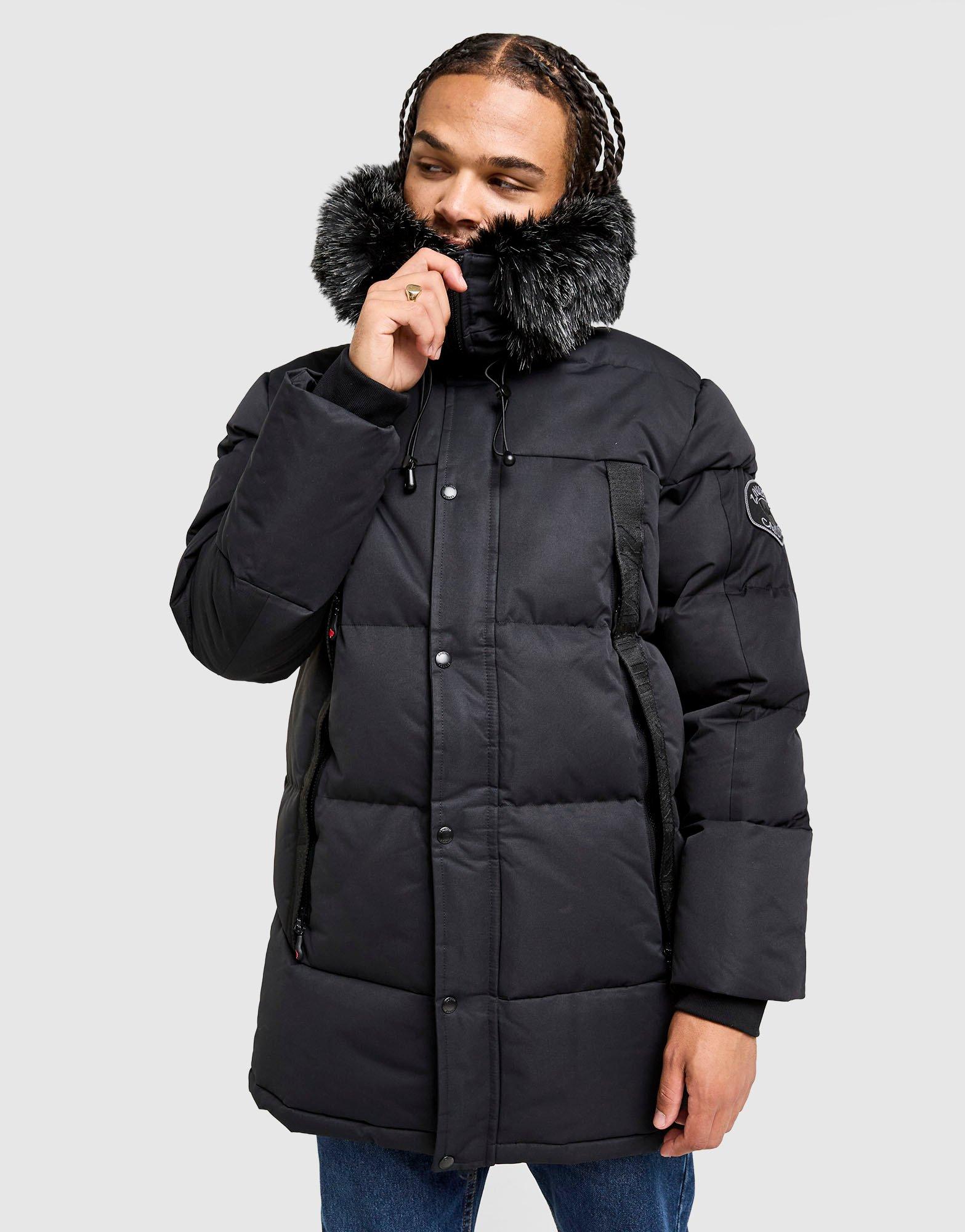 Black Zavetti Canada Aylmer Longline Parka Jacket - JD Sports Global