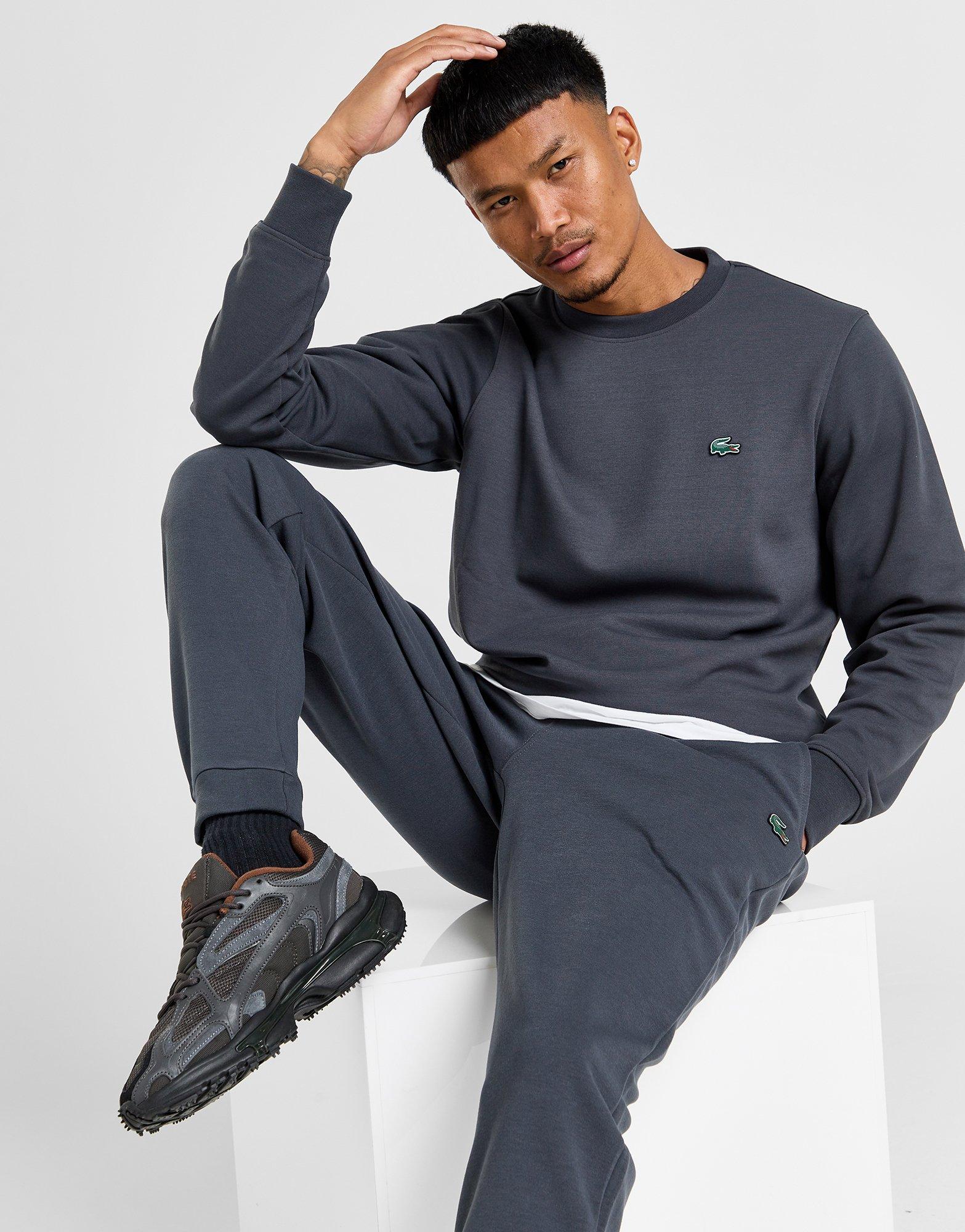 Grey Lacoste Double Knit Crew Sweatshirt JD Sports Global