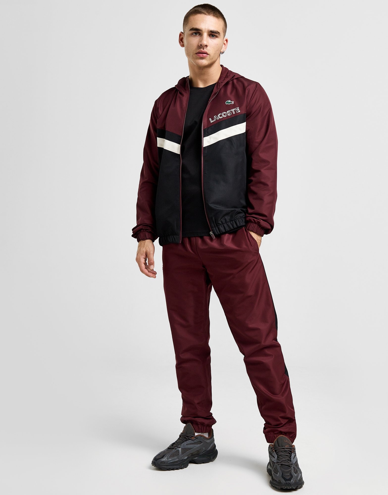 Lacoste Woven Hooded Chevron Tracksuit
