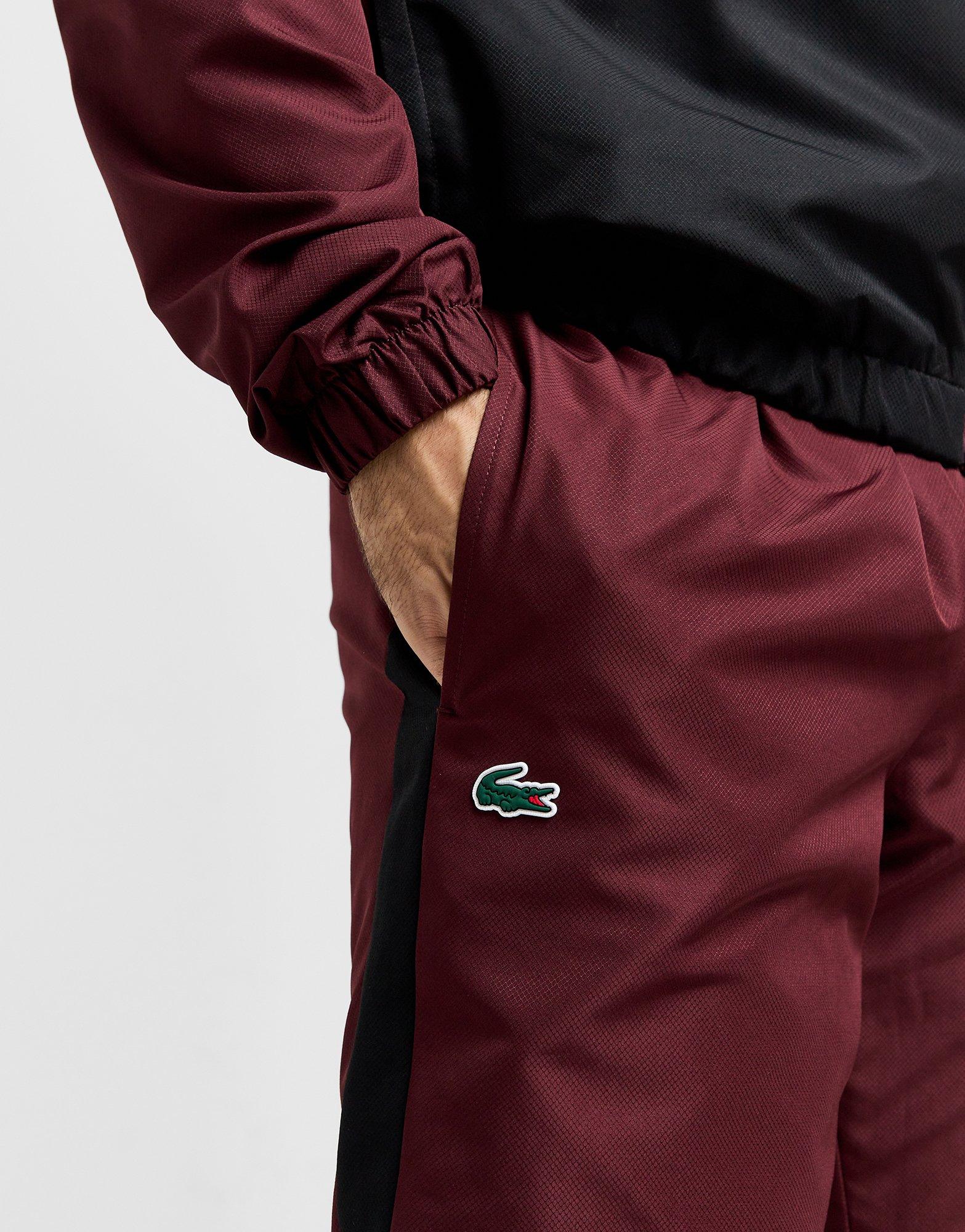 Red Lacoste Woven Hooded Chevron Tracksuit JD Sports Global