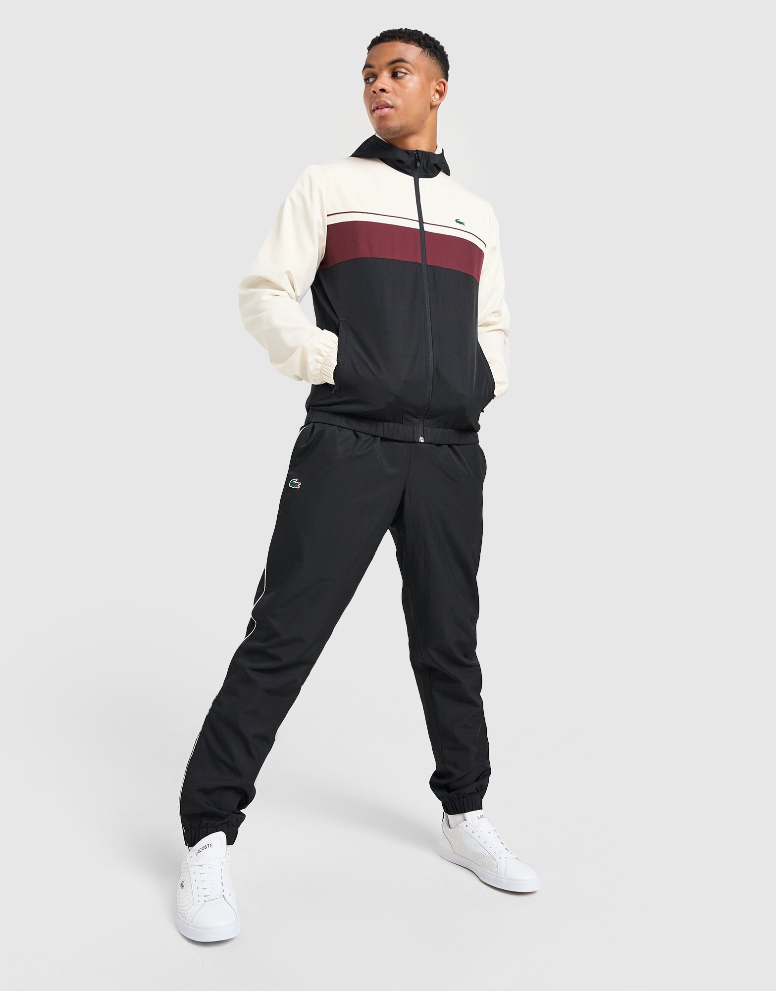 Black lacoste joggers online