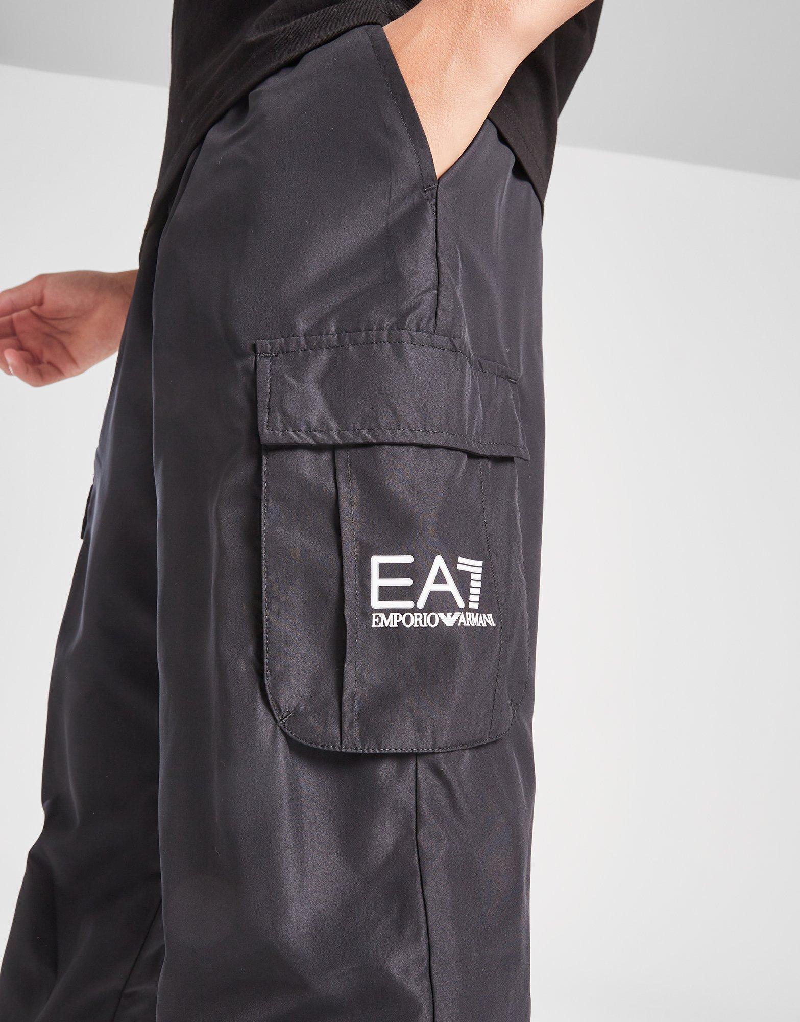 Black EA7 Emporio Armani Woven Track Pants Junior JD Sports Global