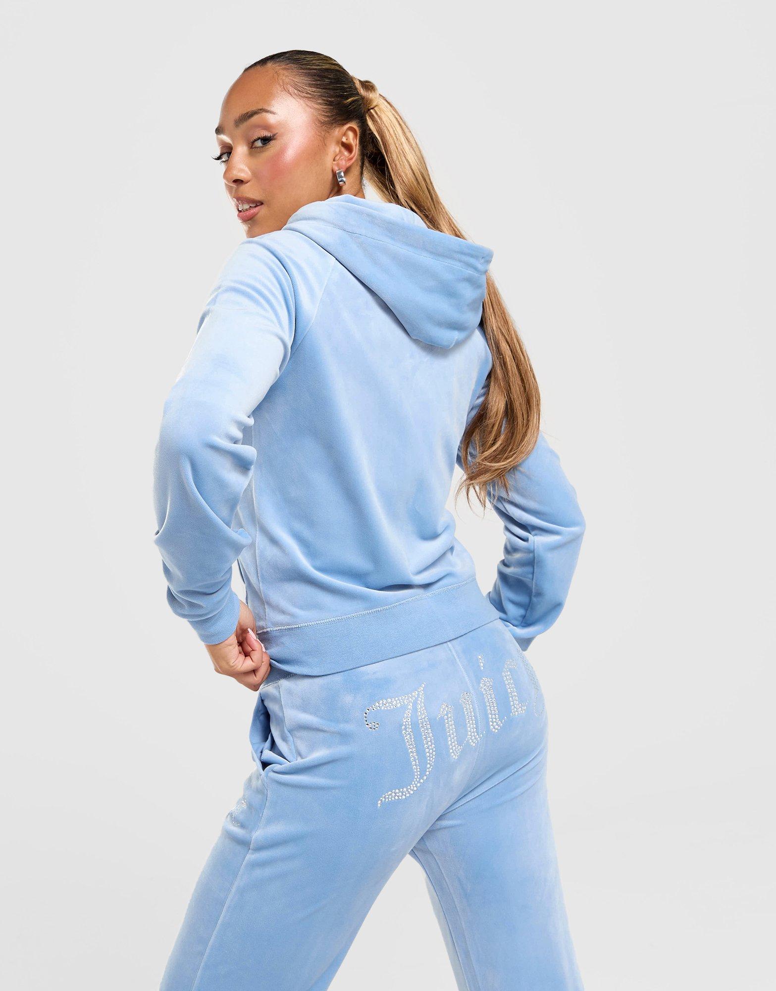 JUICY COUTURE Diamante Velours Full Zip Hoodie