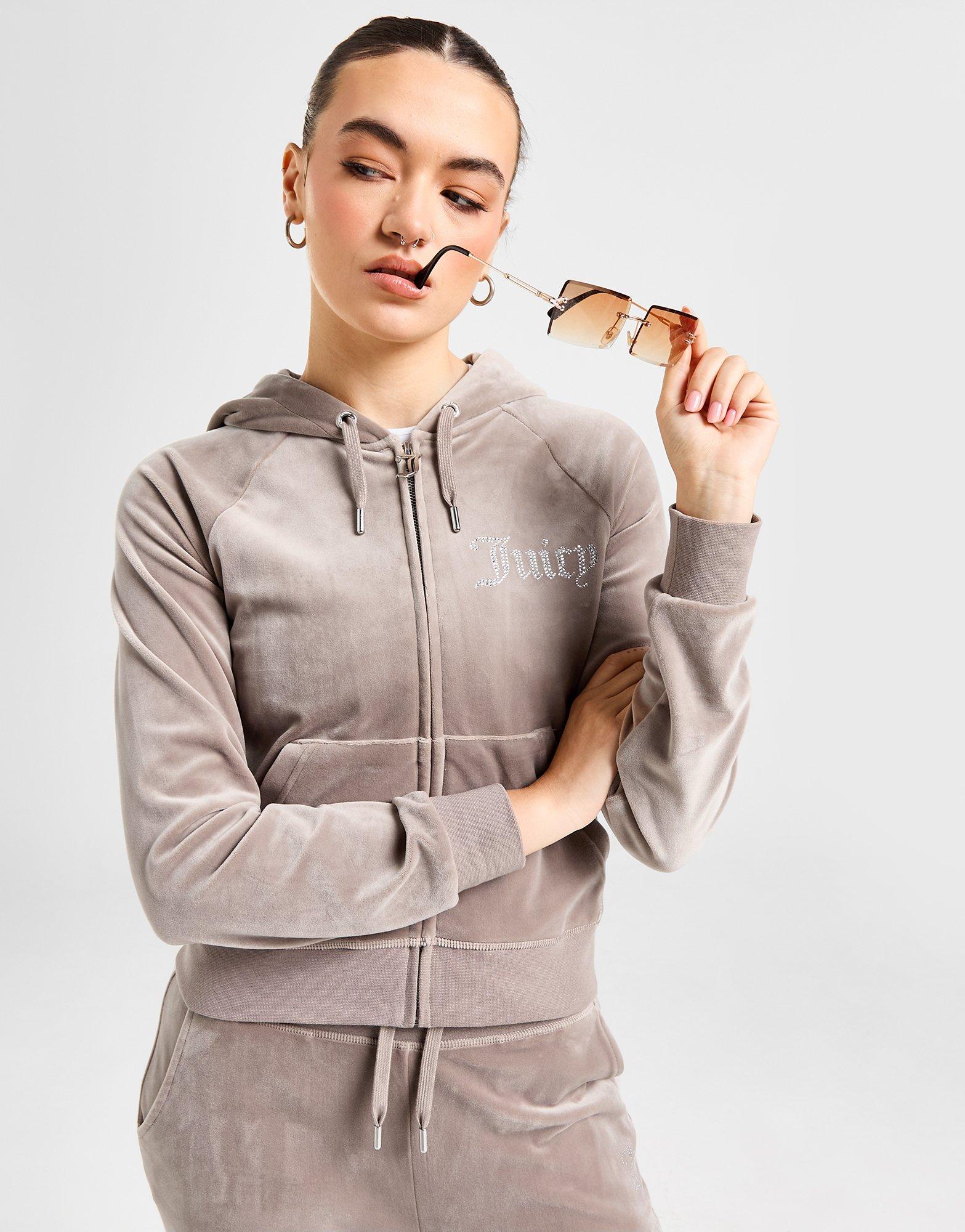 JUICY COUTURE Felpa con Cappuccio Diamante Logo Velluto