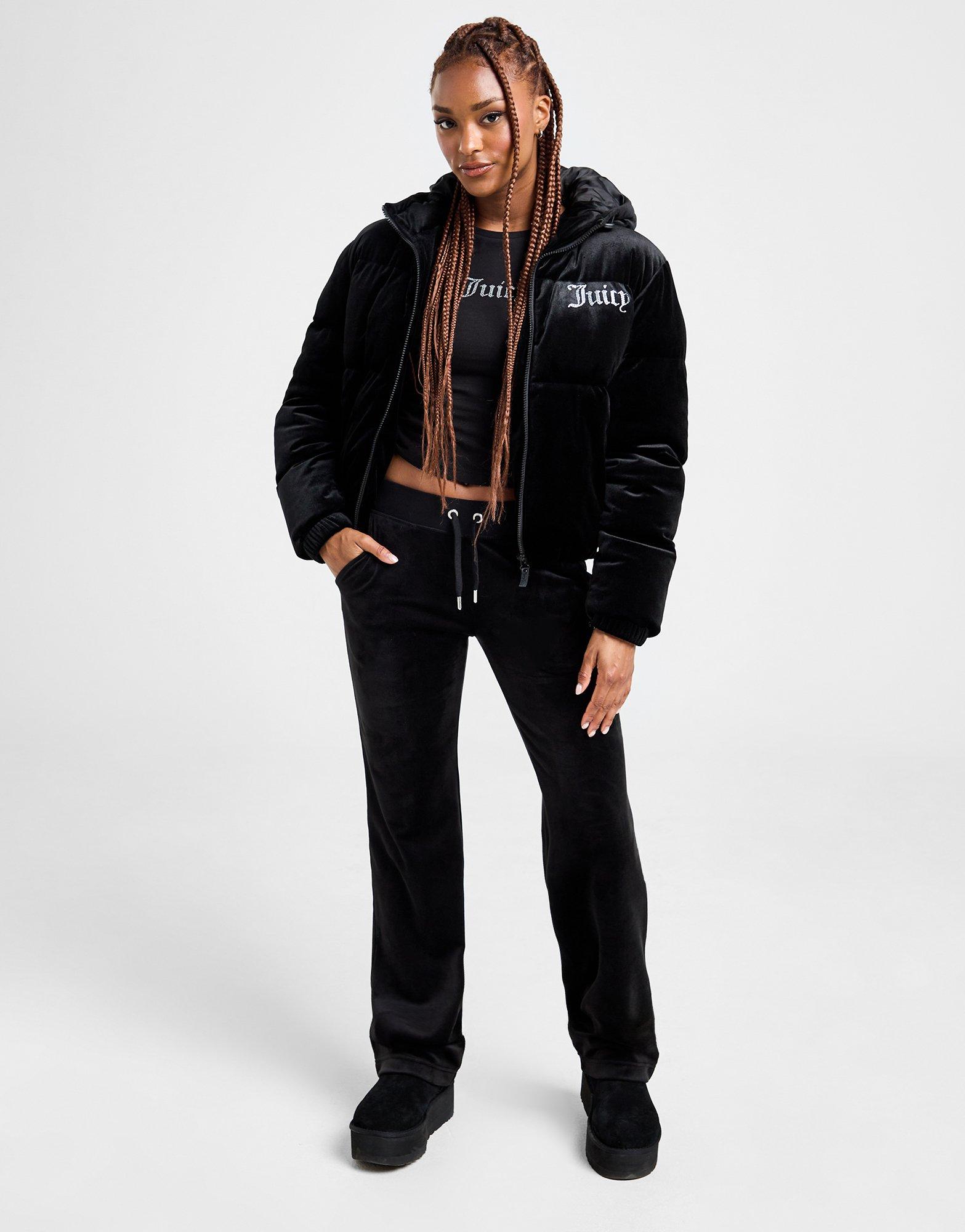 JUICY COUTURE Diamante Velour Padded Jacket