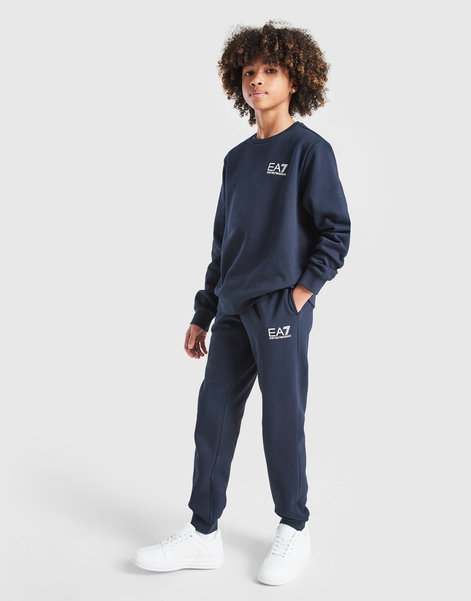 Emporio Armani Boys Colourblock Joggers in Blue