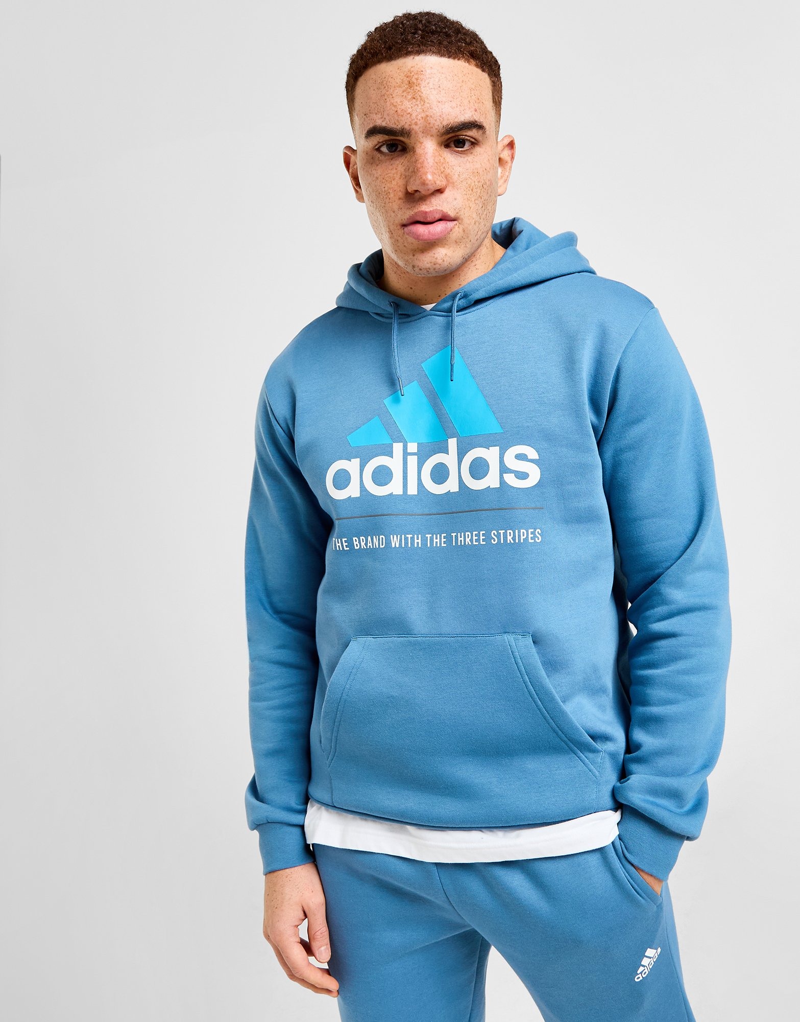 Blue adidas Badge of Sport Logo Hoodie | JD Sports UK