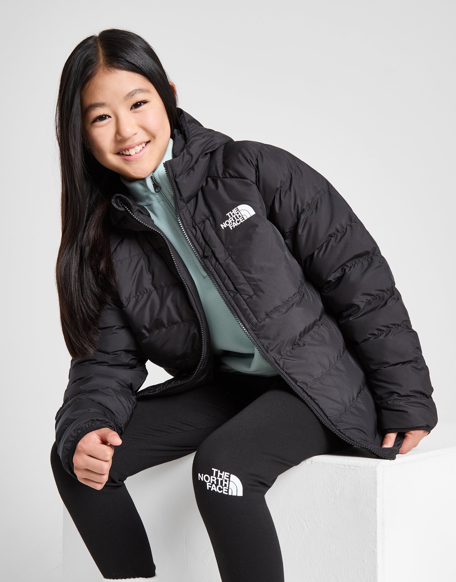 Girls black north face coat hotsell