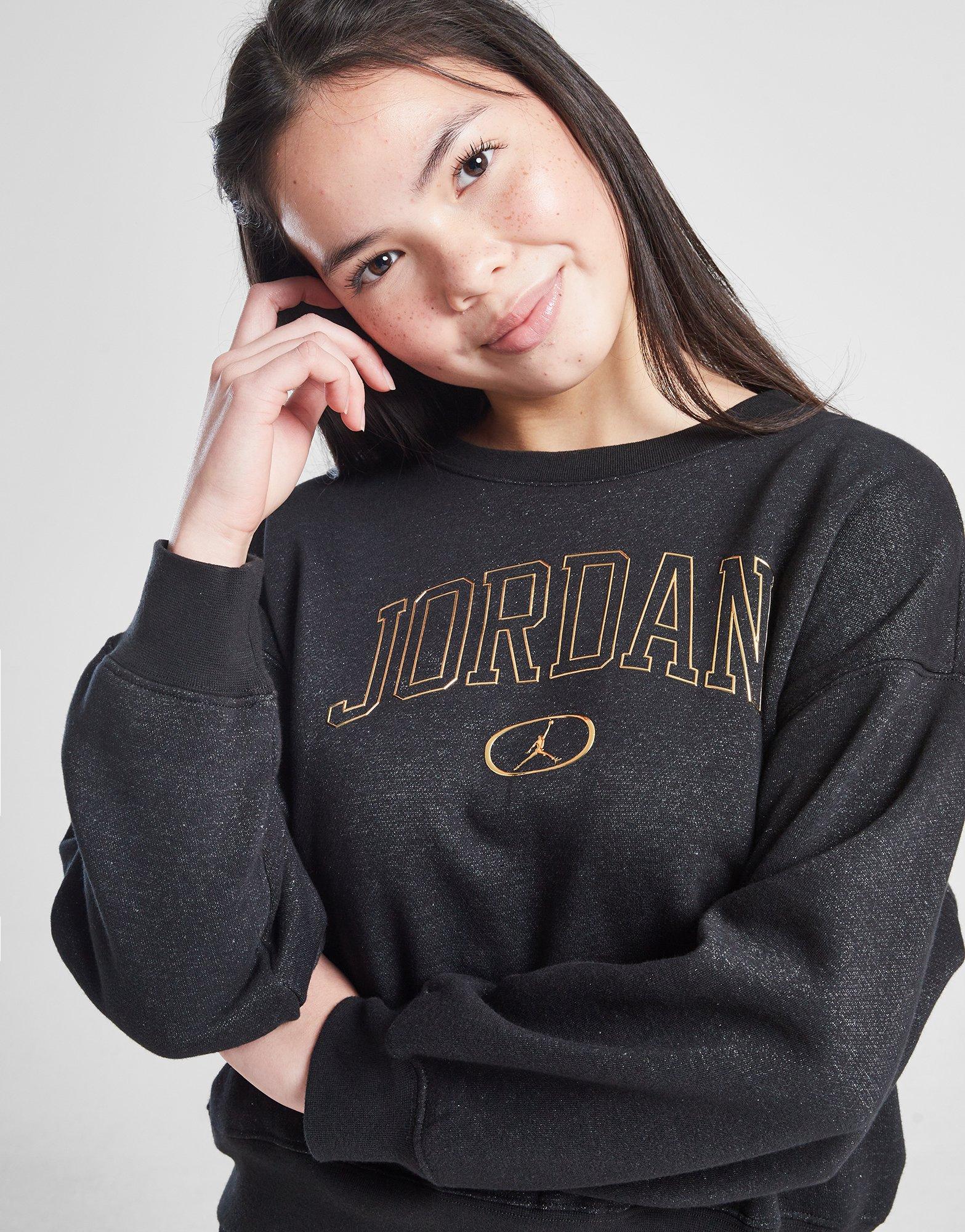 Jordan Girls' Glitter Crew Sweatshirt Junior