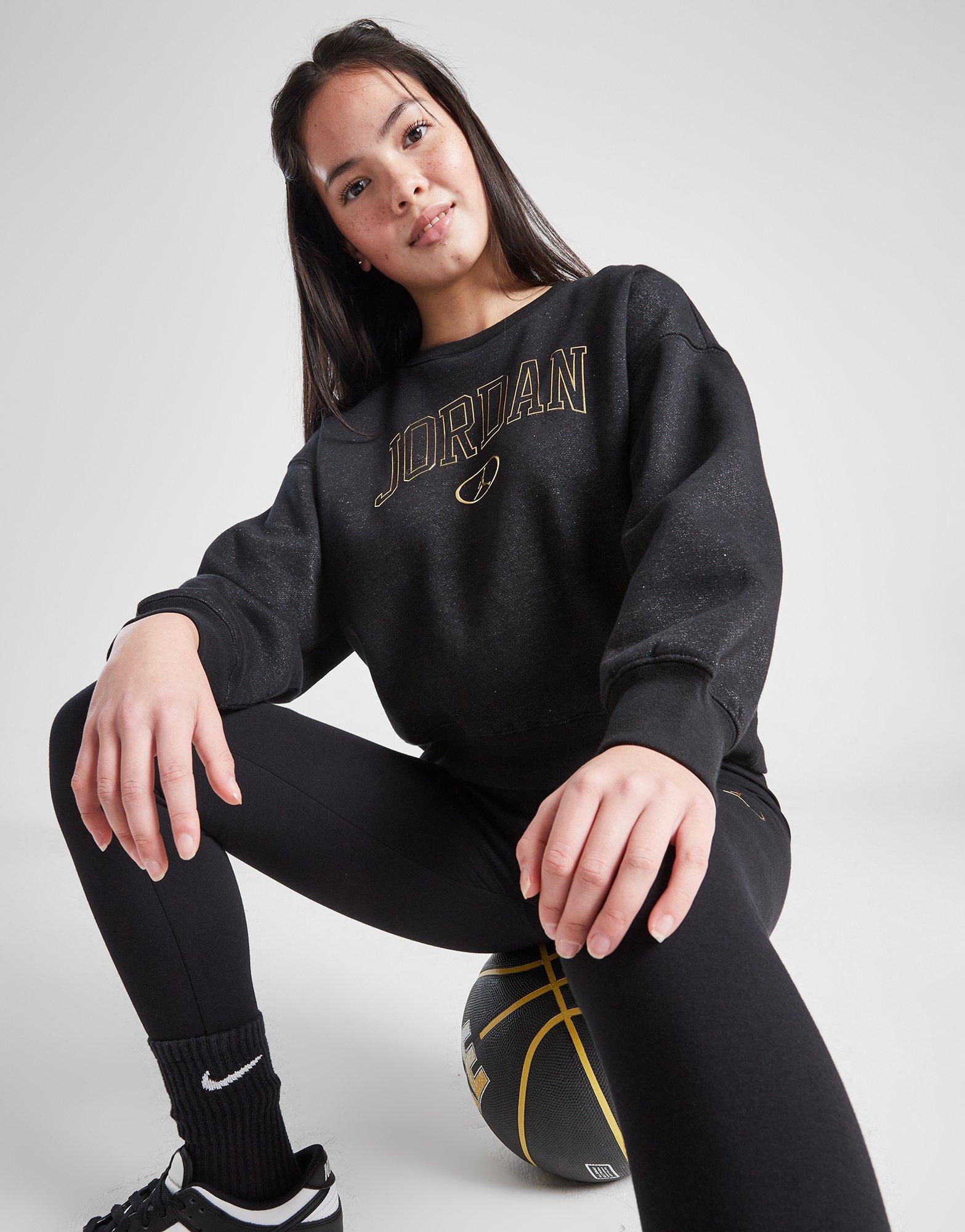 Jordan Girls' Glitter Crew Sweatshirt Junior