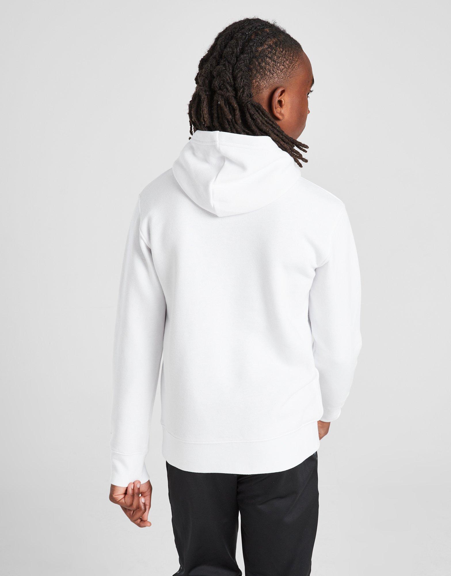 Jordan Felpa con Cappuccio College Patch Junior in Bianco JD Sports