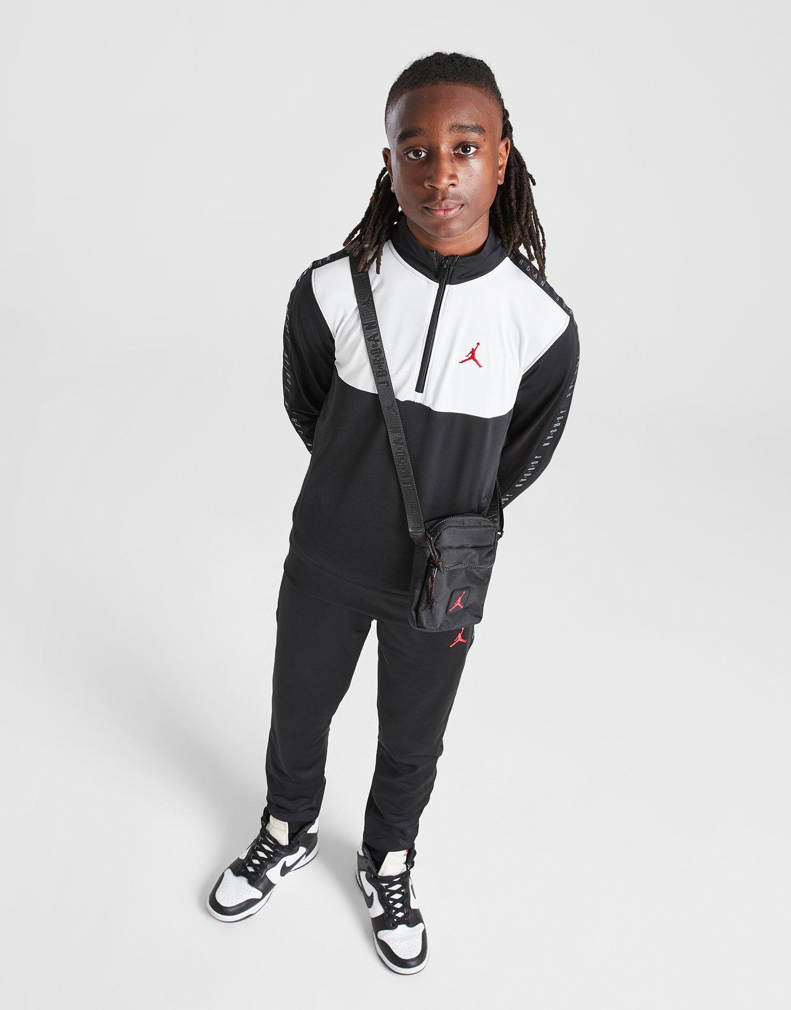 Jordan Jumpman Poly 1 4 Zip Tape Tracksuit Junior