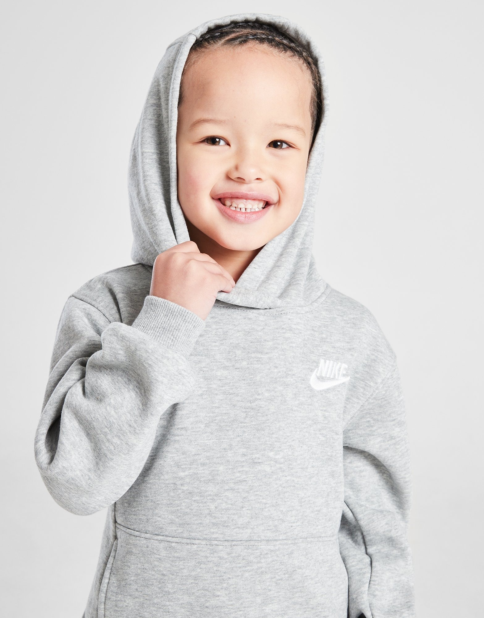 Nike Sudadera con capucha Club Fleece Infantil en Gris JD Sports