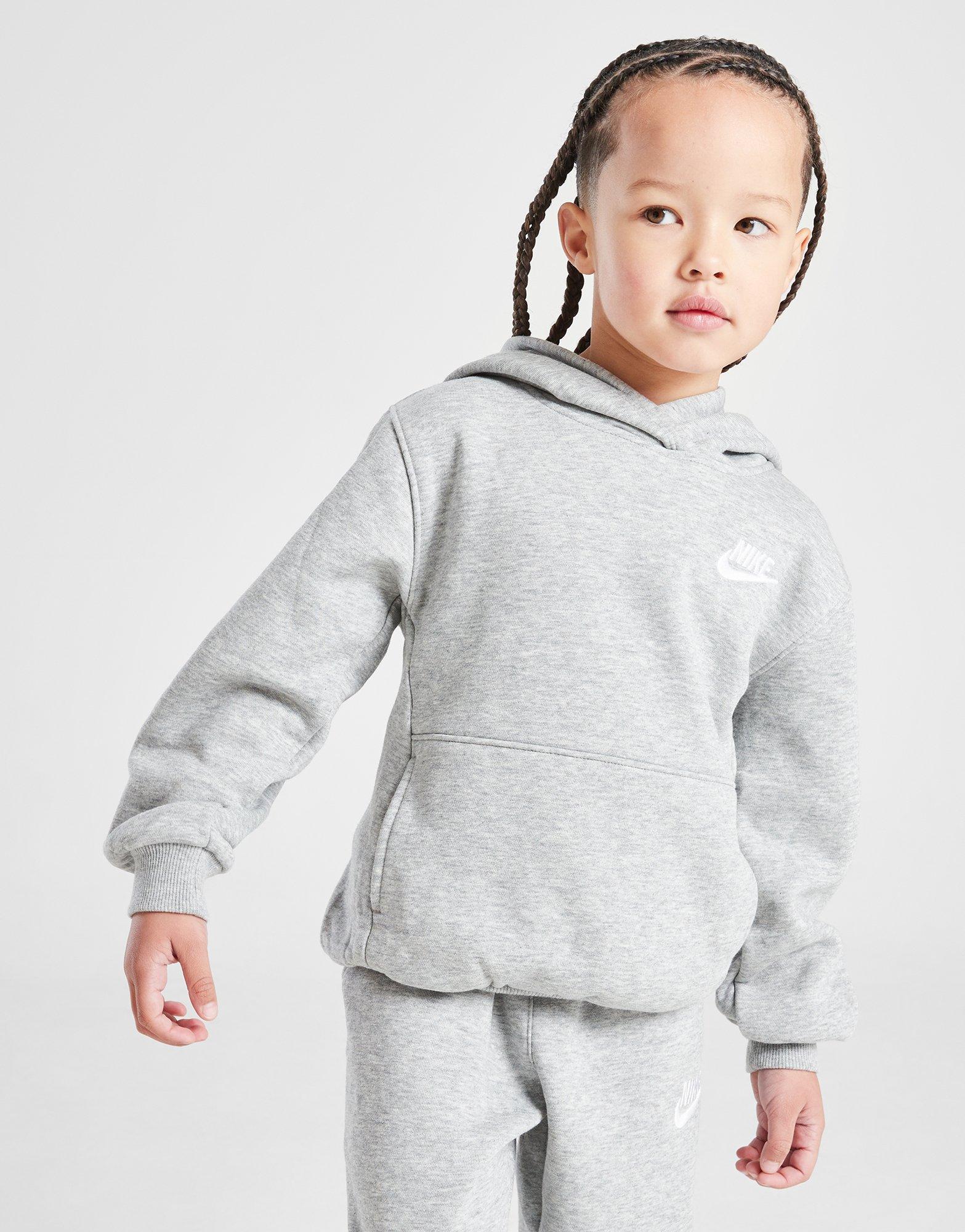 nike tape fleece overhead hoodie grey