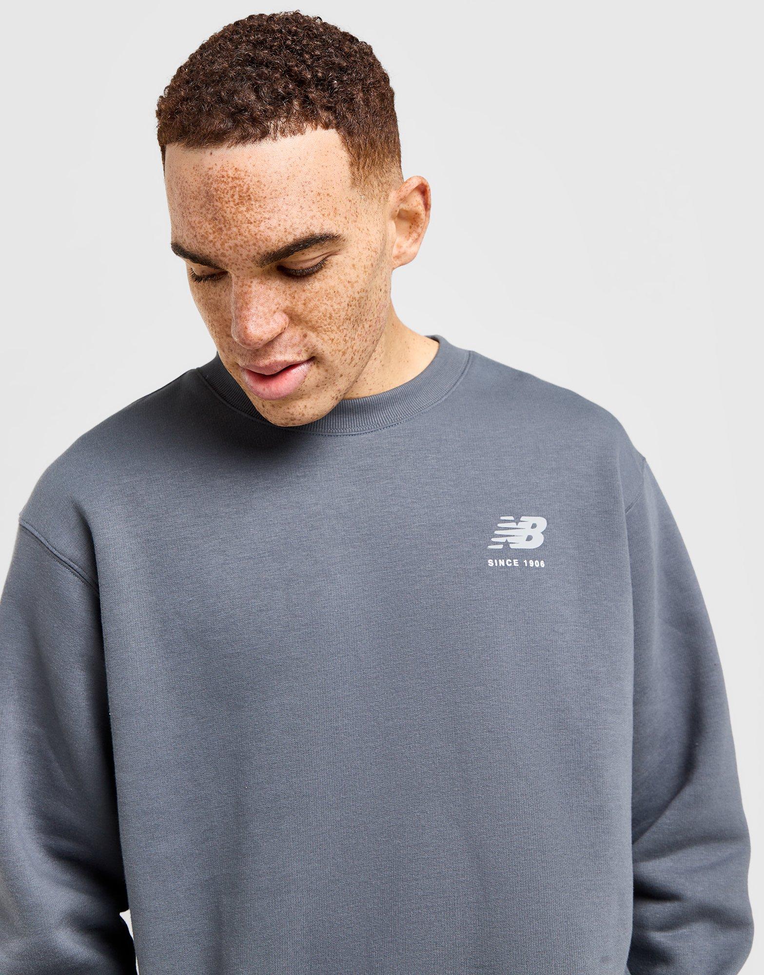 Grey New Balance Linear Print Crew Sweatshirt JD Sports Ireland
