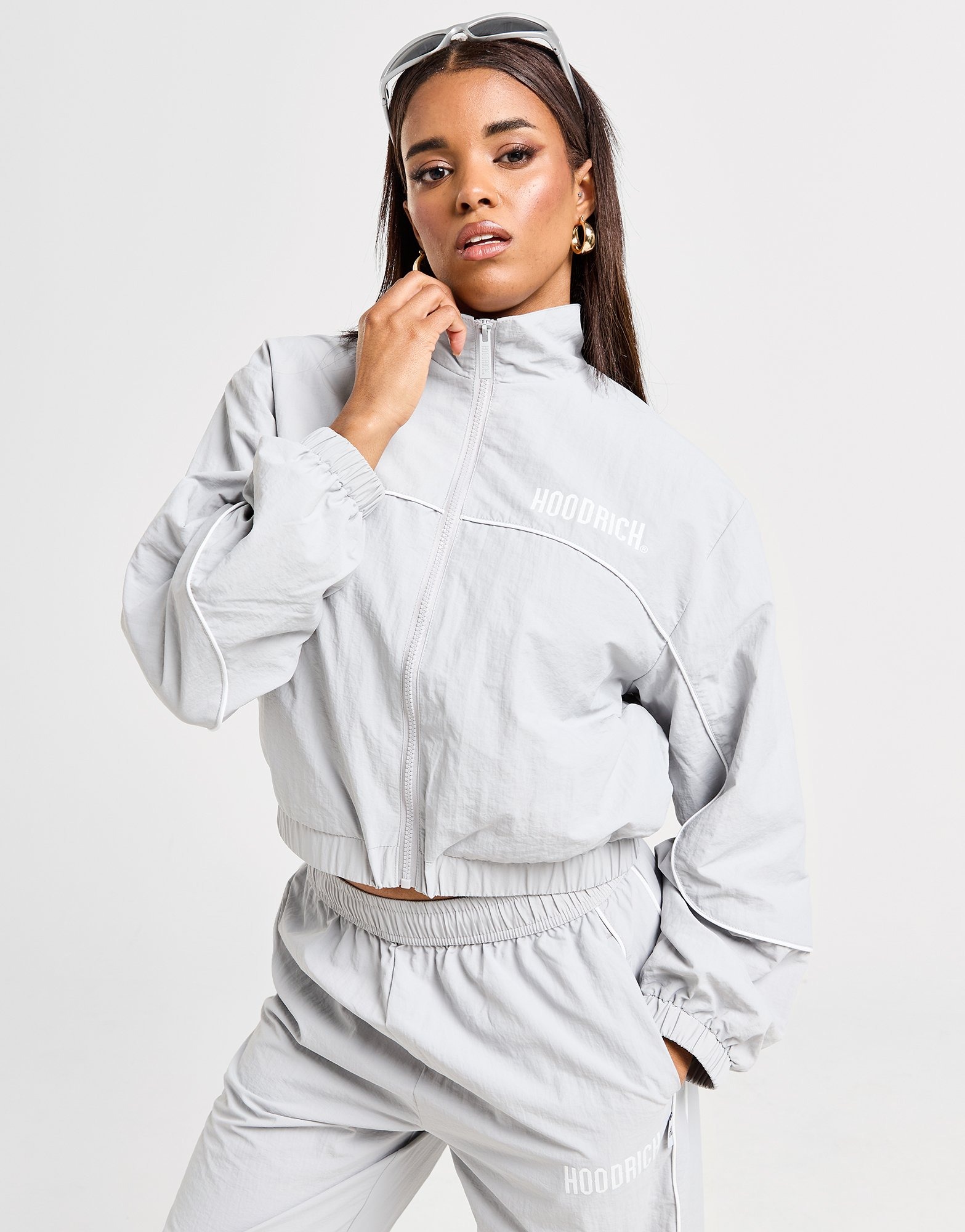 Grey Hoodrich Motion Crop Woven Jacket - JD Sports