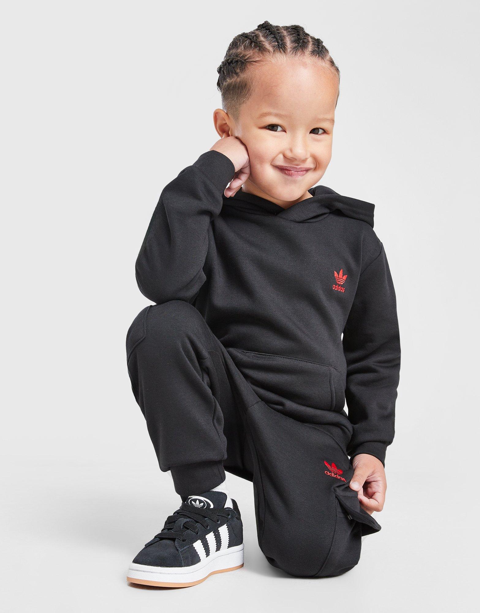 Black adidas Originals Cargo Overhead Tracksuit Children JD Sports