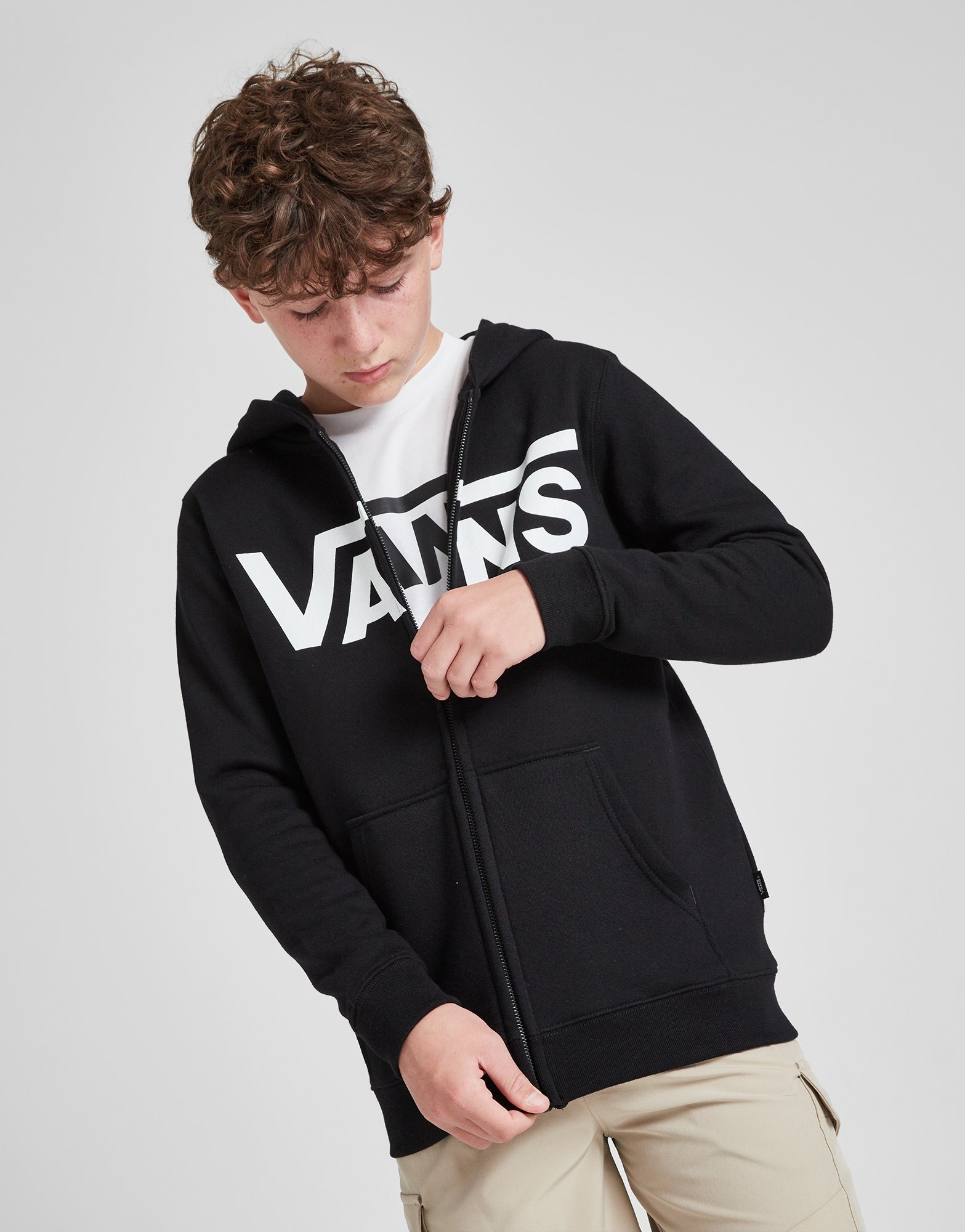 Vans Sweat a Capuche Zippe Junior Noir JD Sports France