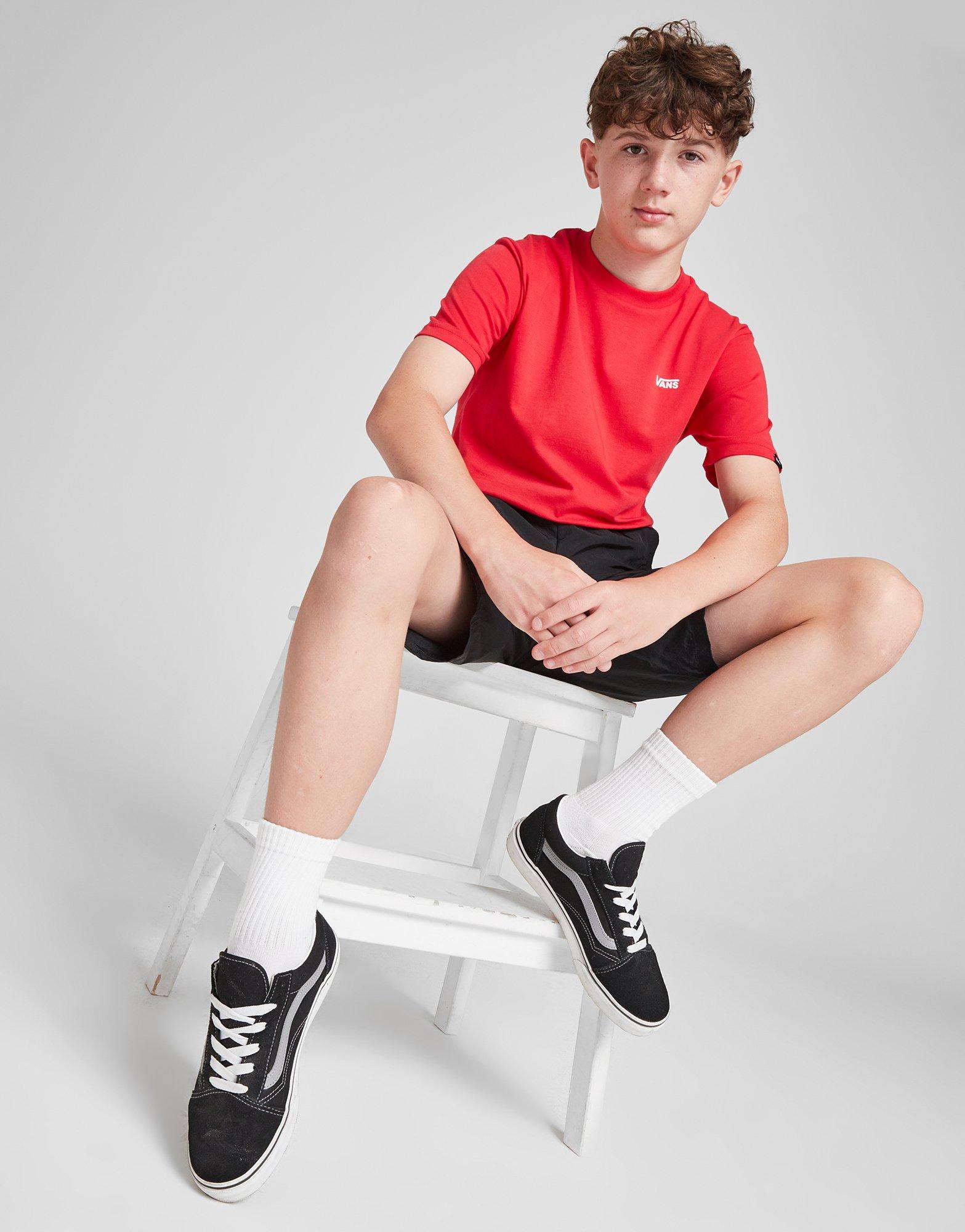 Red Vans Chest Logo T Shirt Junior JD Sports UK