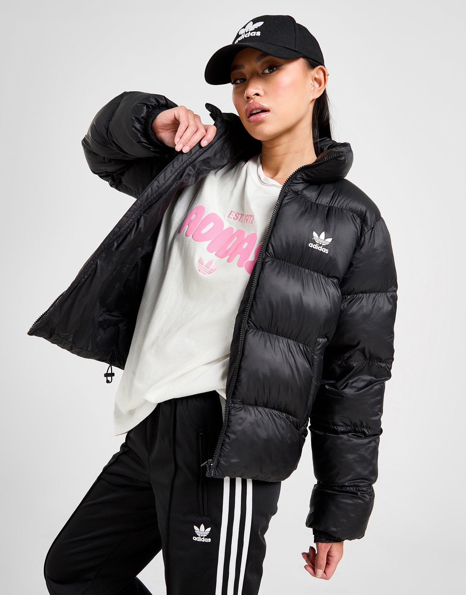 Adidas originals logo padded jacket in black on sale