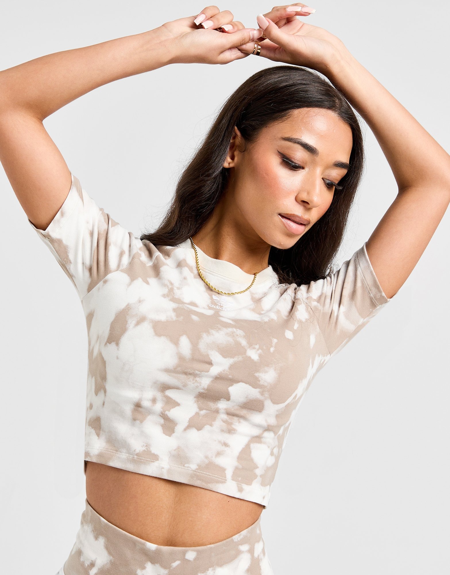 Brown adidas Originals Tie Dye Slim T Shirt JD Sports UK