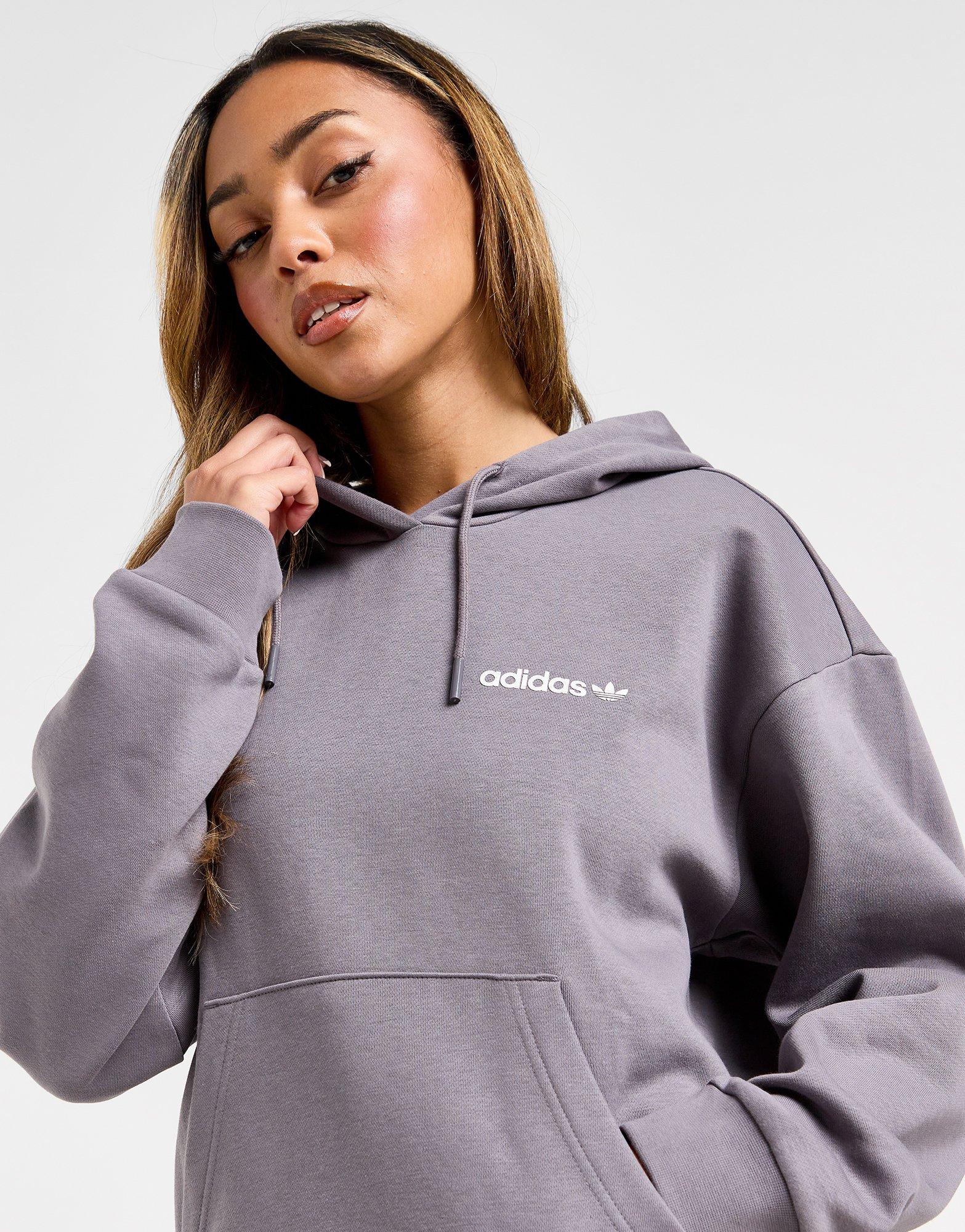 Grey adidas hoodie women's topshop best sale