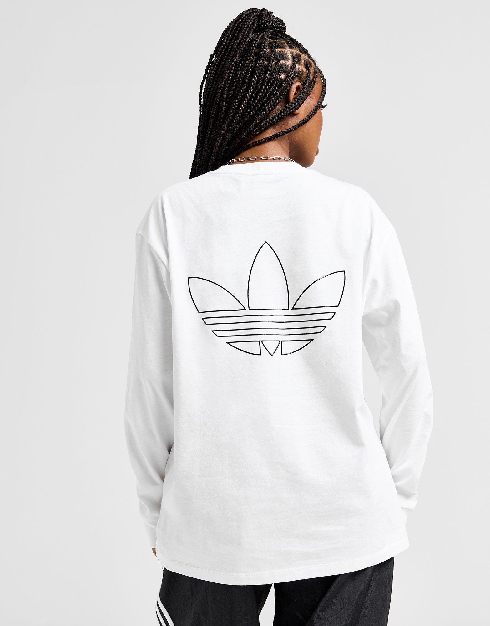 White adidas Originals Shine Boyfriend Long Sleeve T-Shirt
